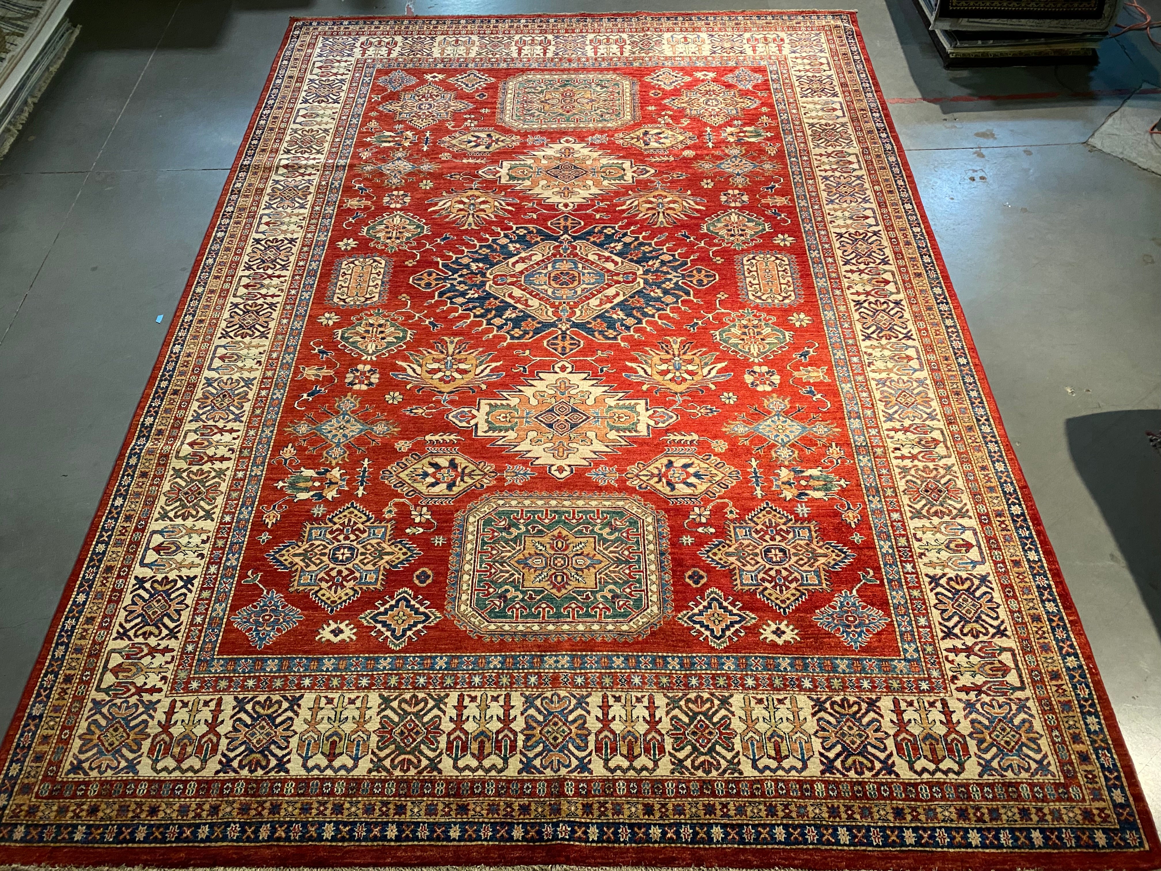 Fine Super Kazak Rug 8'.10"X12'.5"