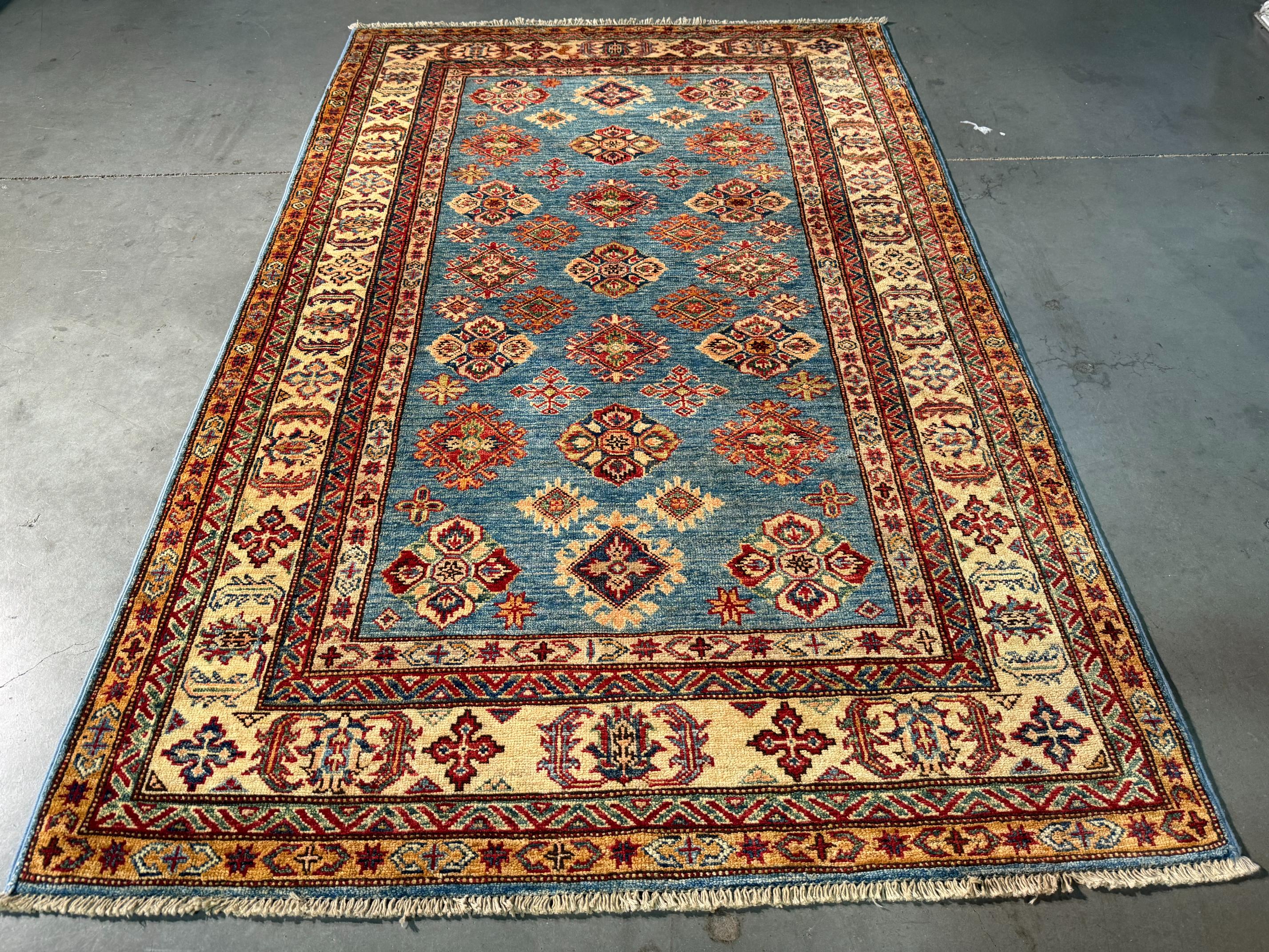 Fine Super Kazak Rug 4.1x6.1