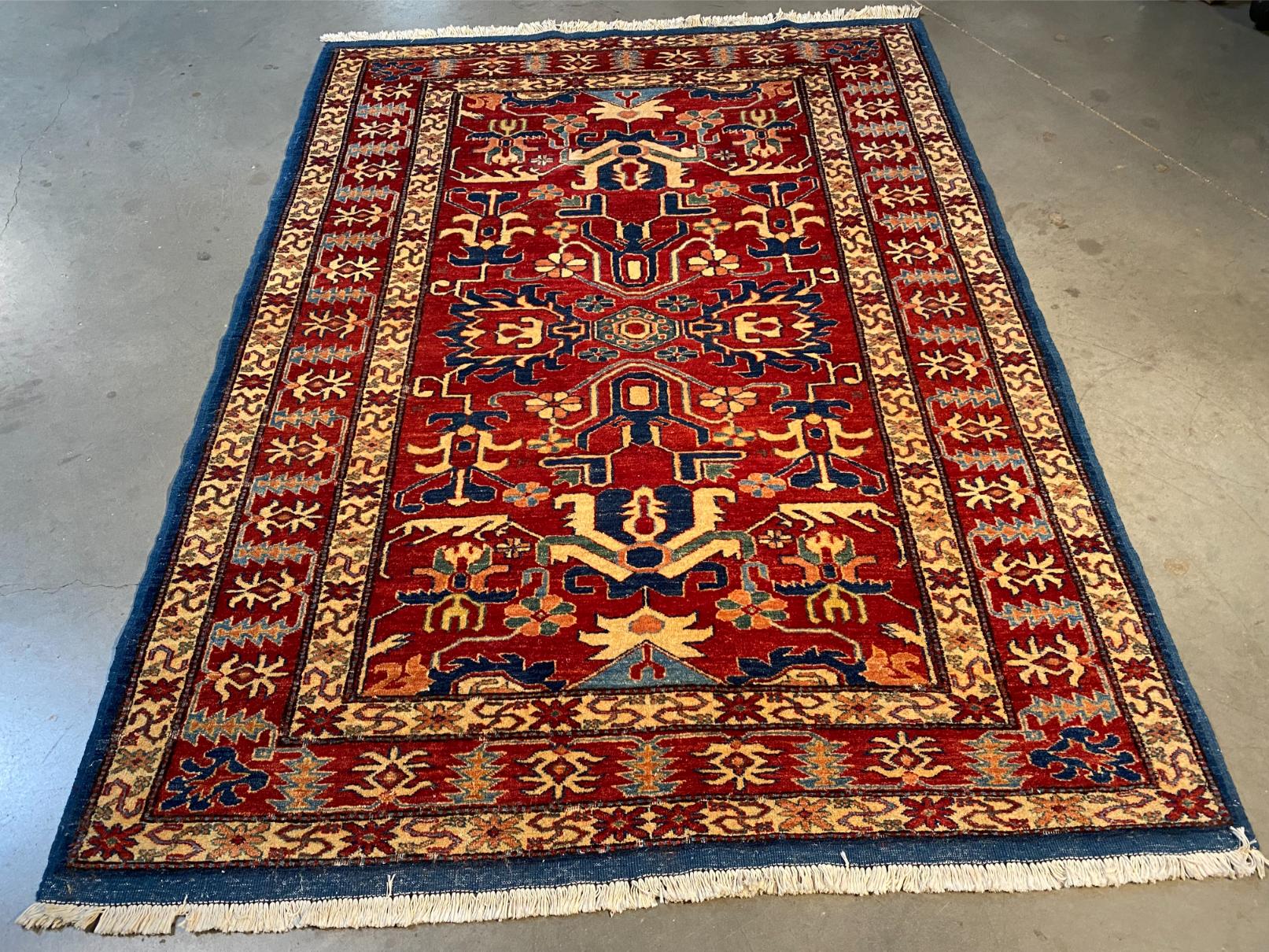 Fine Hand knotted Kazak  Rug 5x6.7