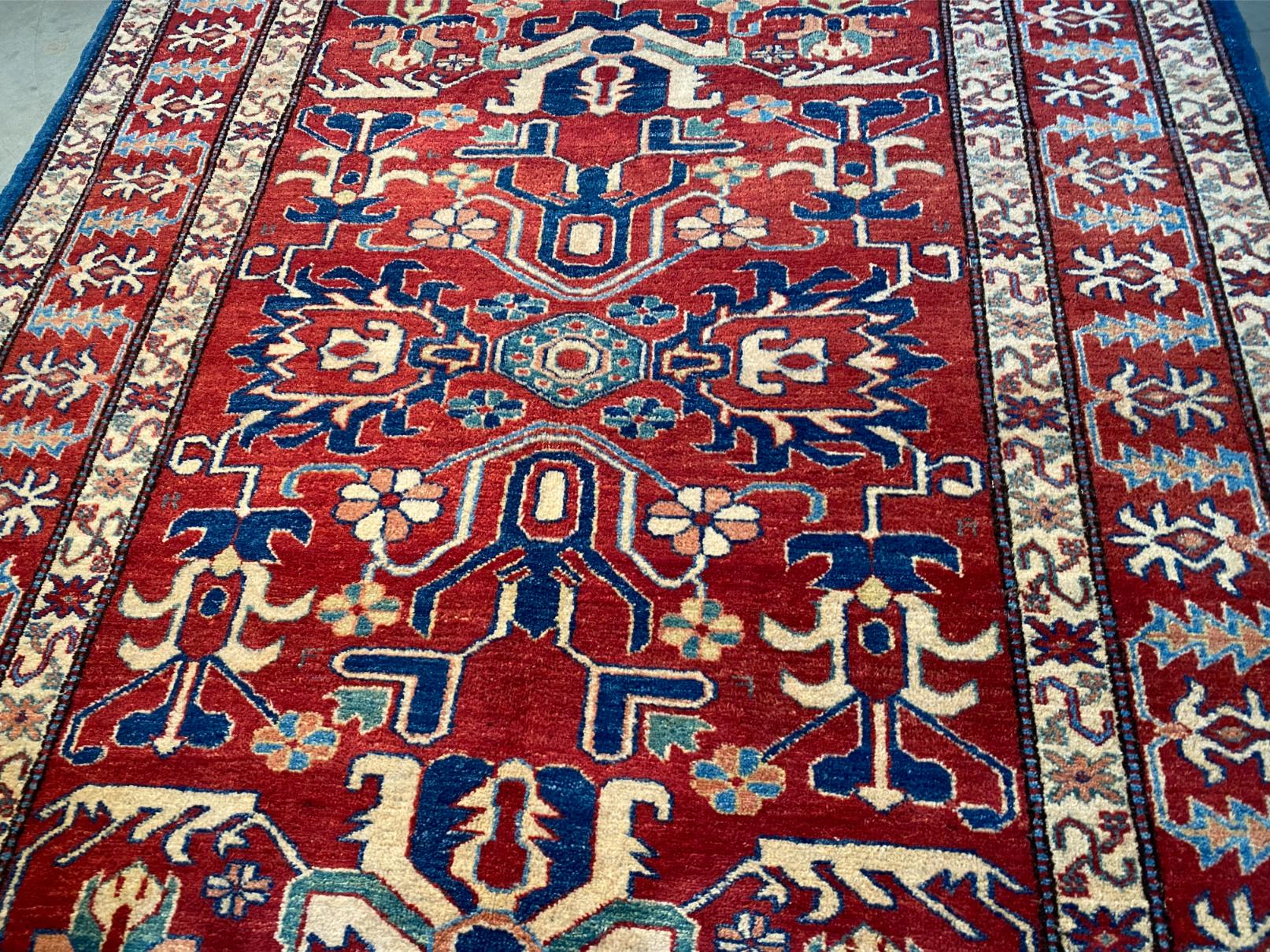 Fine Hand knotted Kazak  Rug 5x6.7