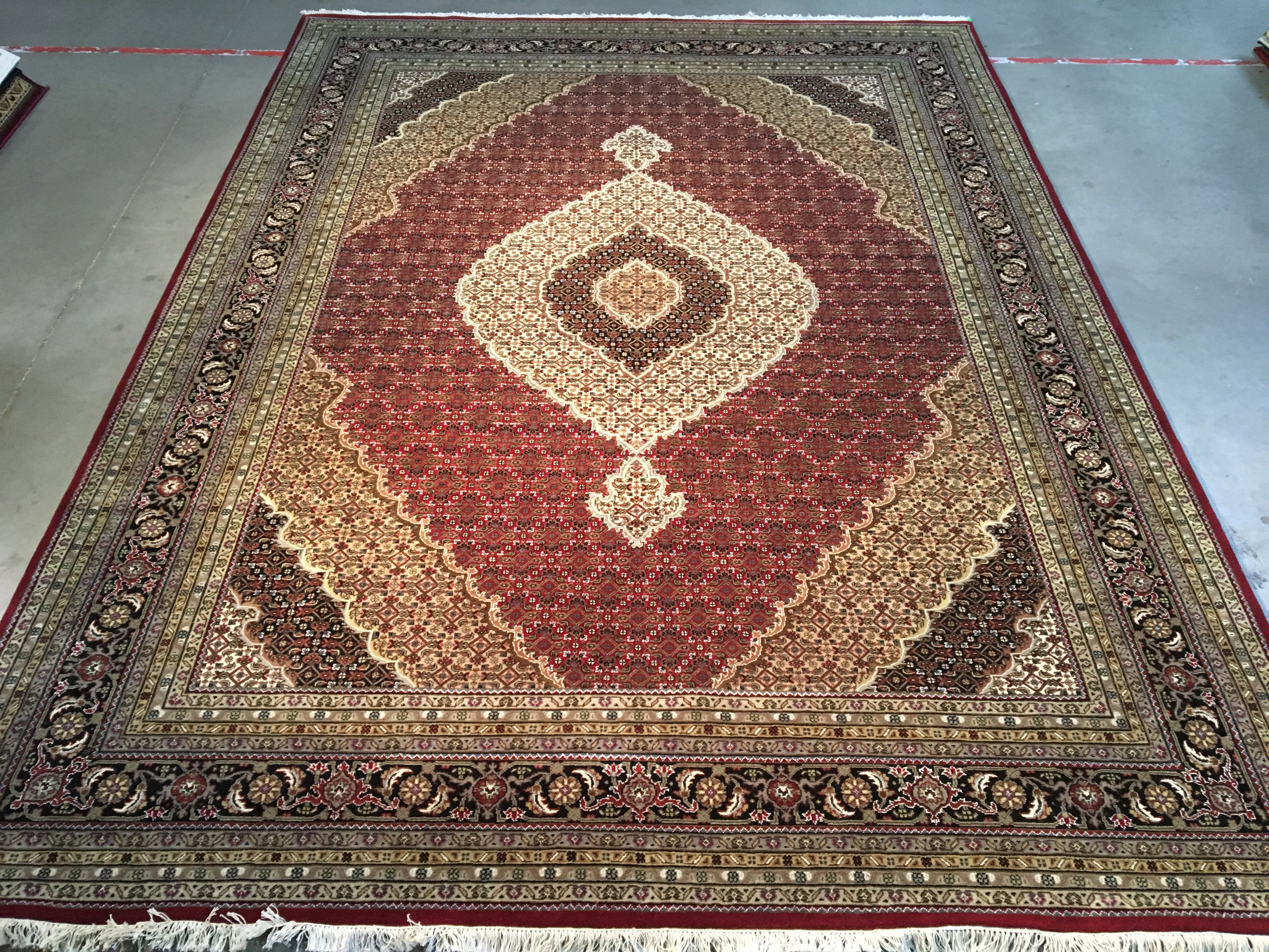 Silk & Wool Persian Tabriz Rug 9X12.3