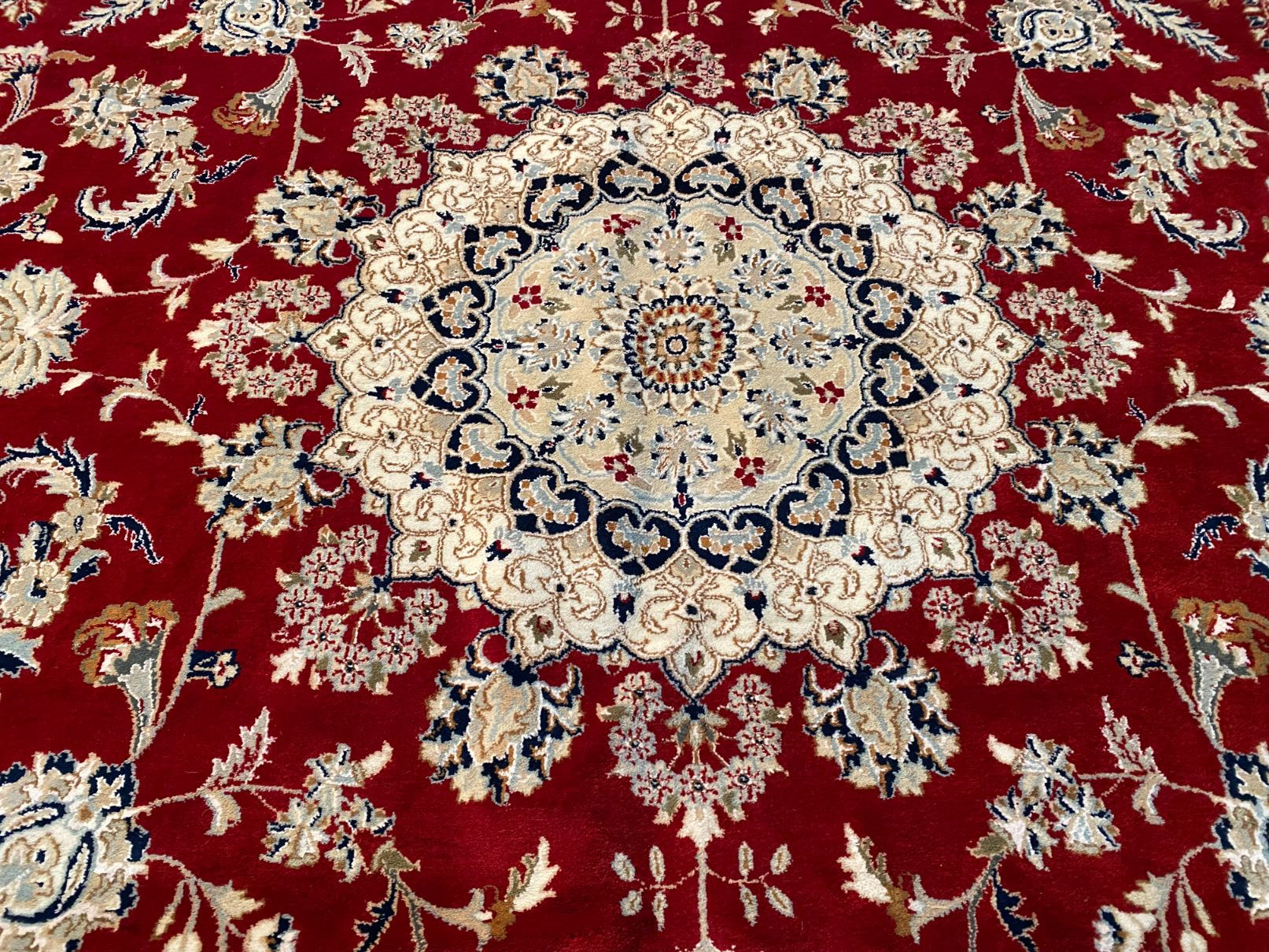 FINE SILK & WOOL KASHAN RUG 10x14