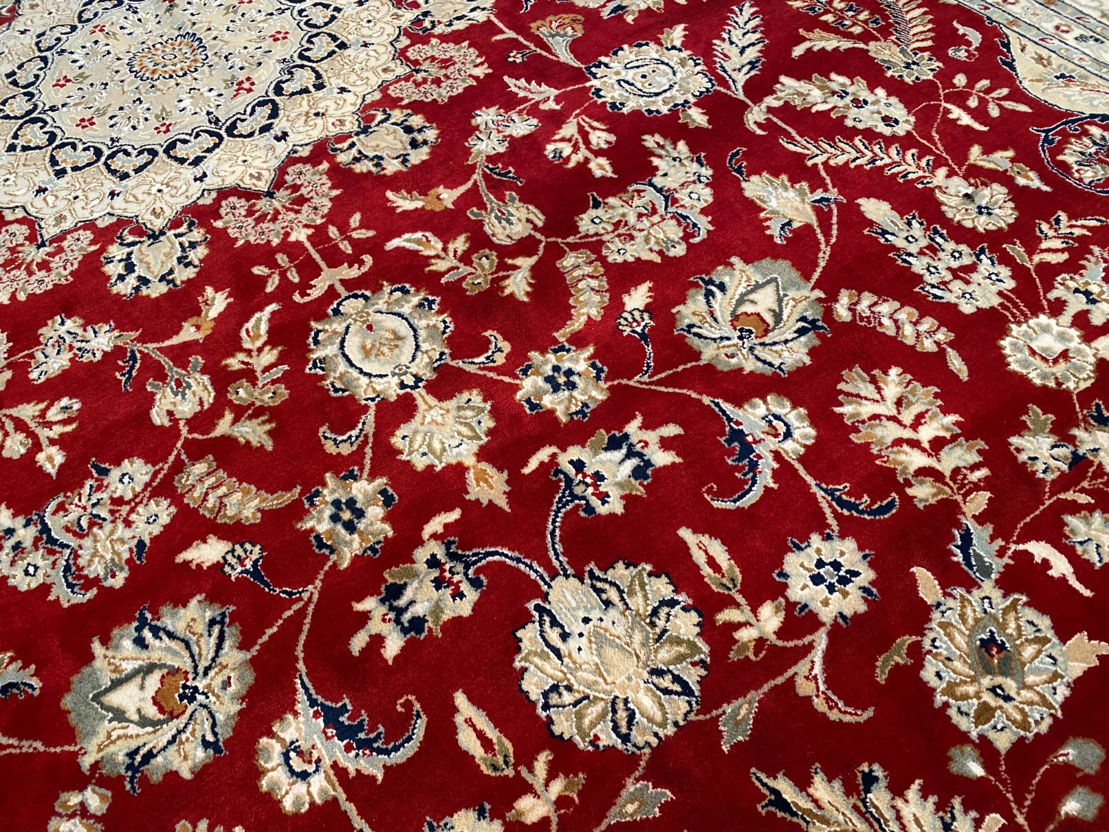 FINE SILK & WOOL KASHAN RUG 10x14