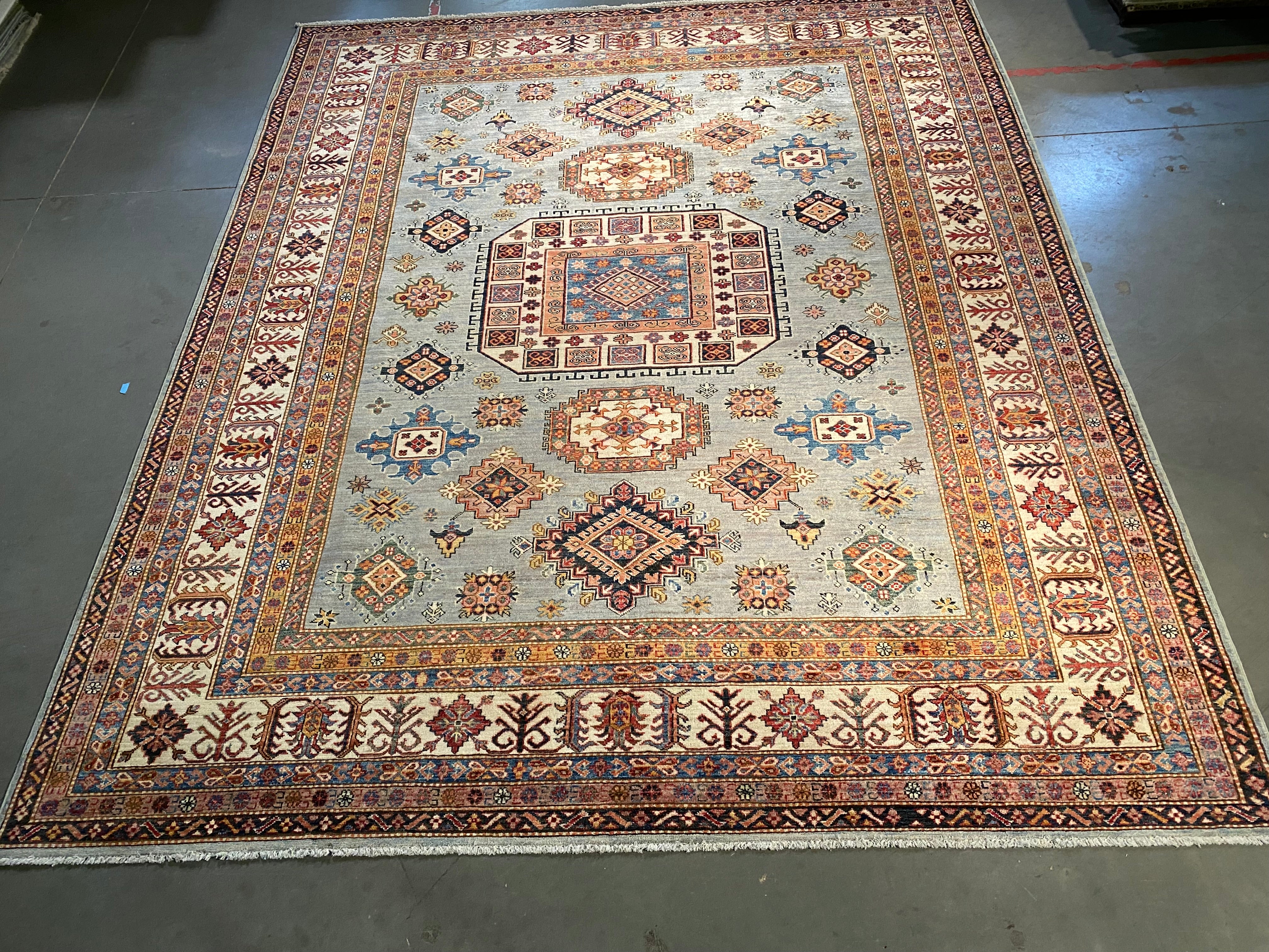 Fine Hand Knotted Super Kazak Rug 8'.2"X10'