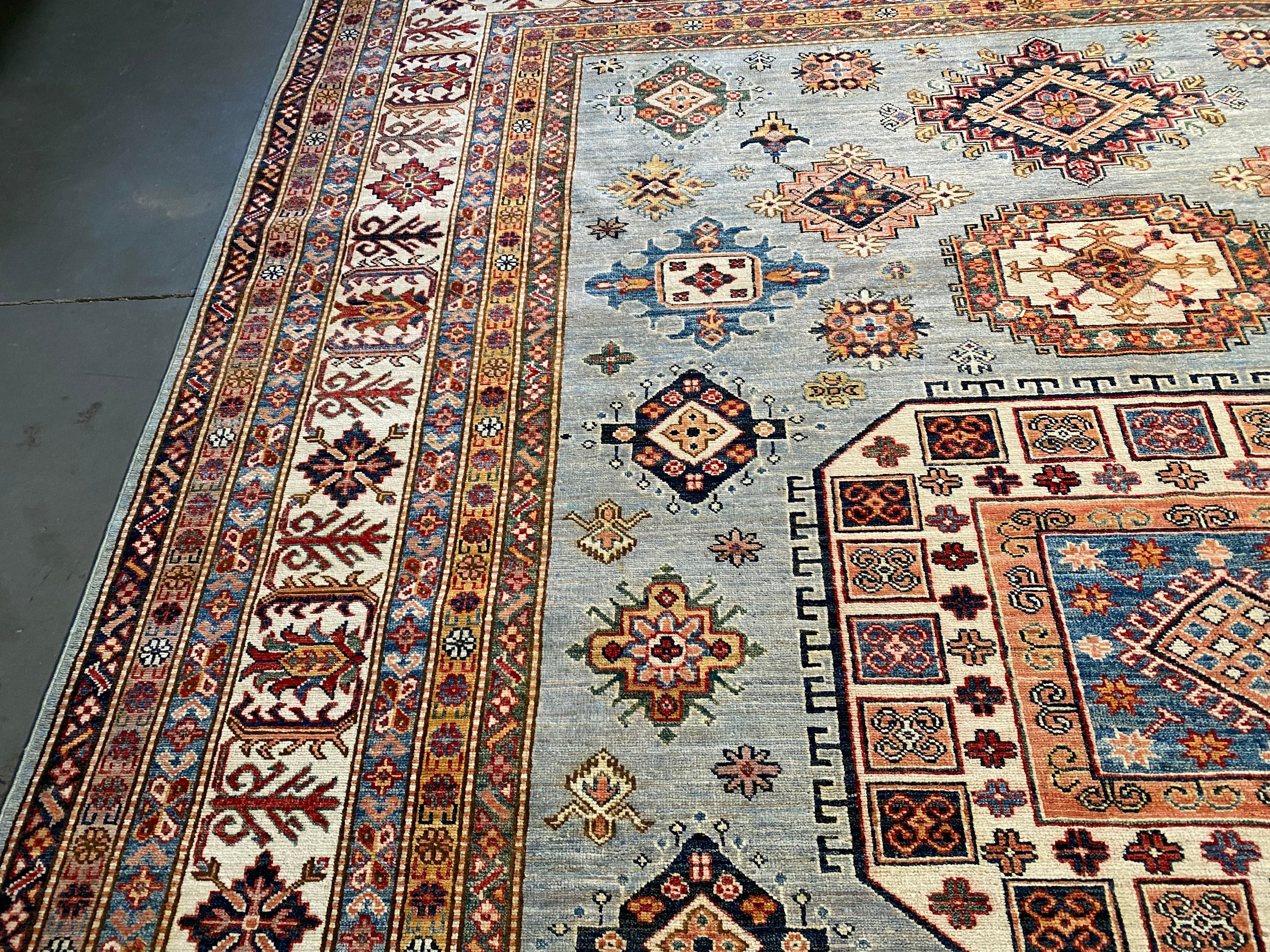 Fine Hand Knotted Super Kazak Rug 8'.2"X10'