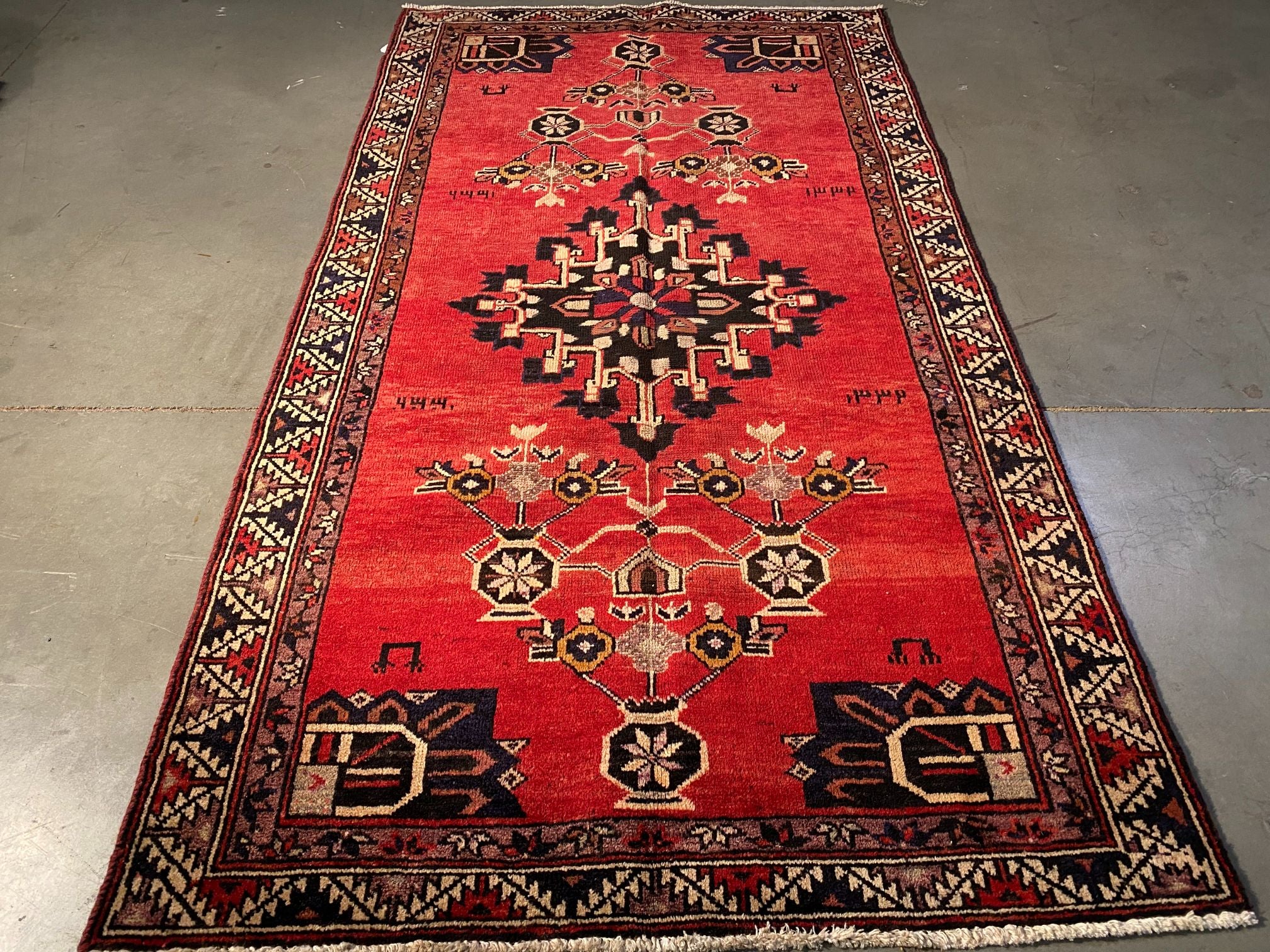 Persian  Hamedan Rug 3.8X6.6