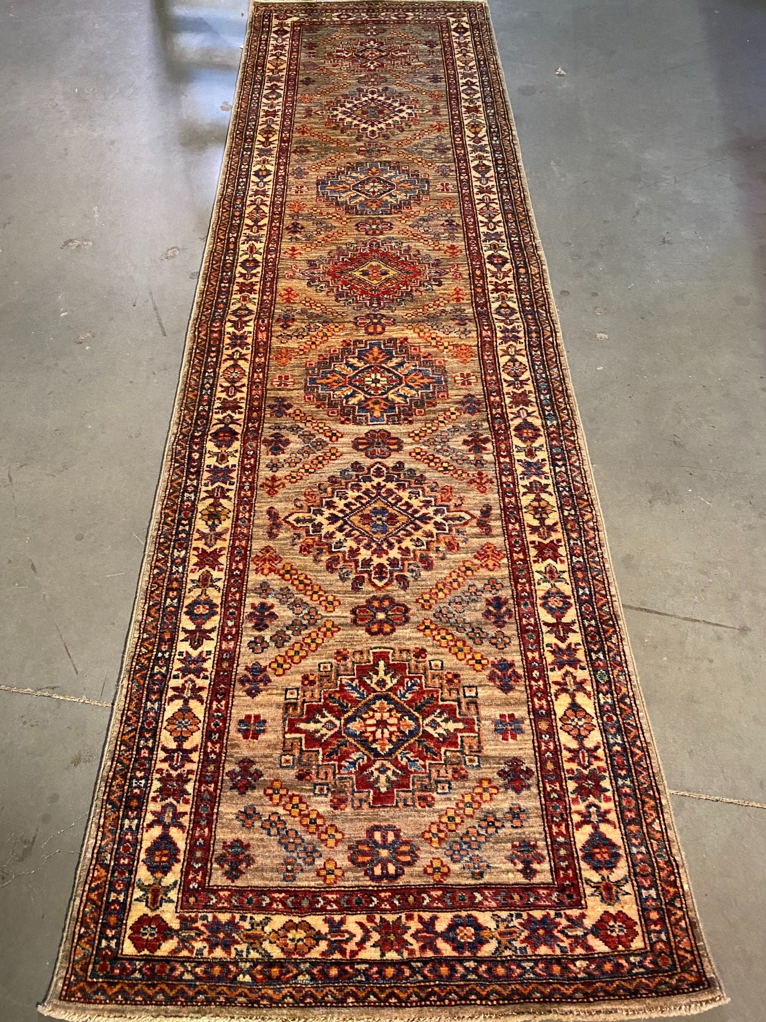 Wool Kazak Runner 9'