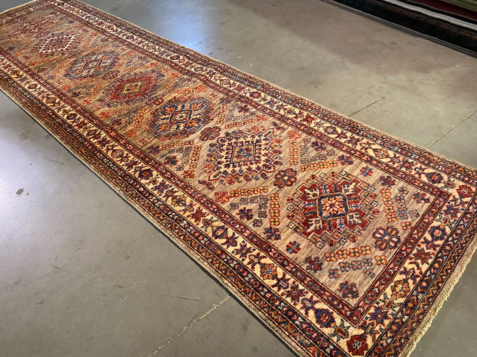 Wool Kazak Runner 9'