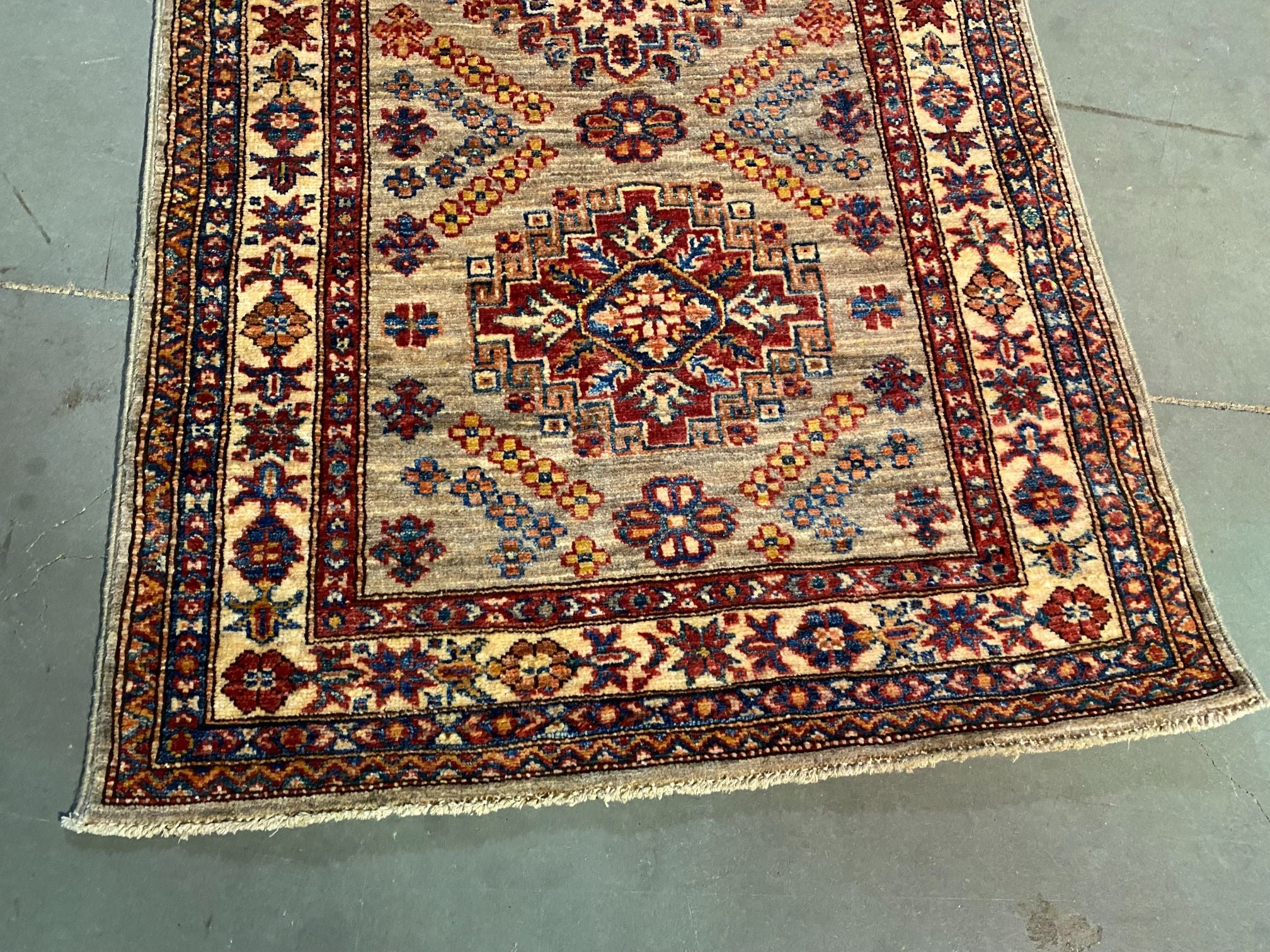 Wool Kazak Runner 9'