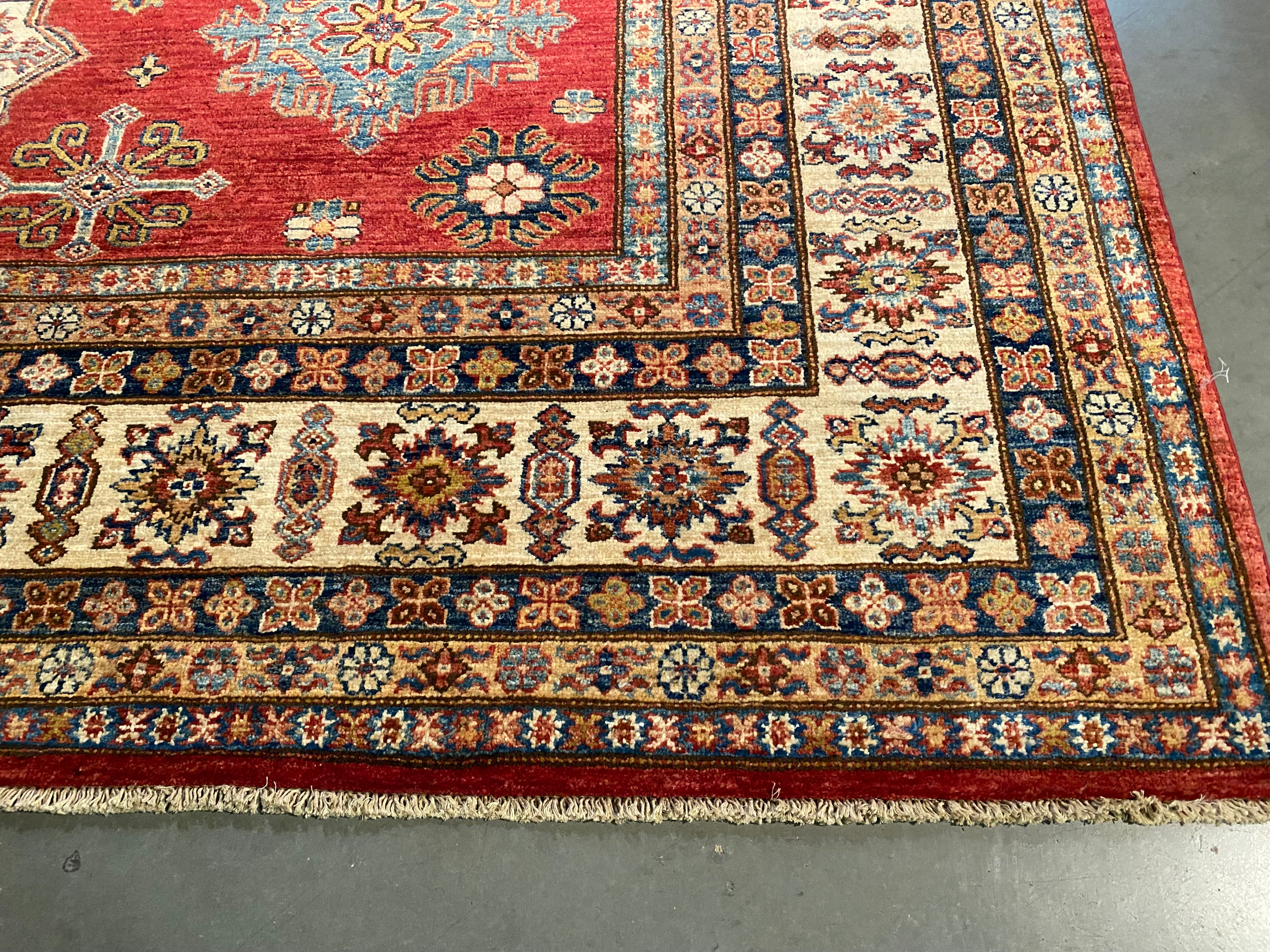 Exquisite Fine Super Kazak Rug 9'.2"X12'.3"