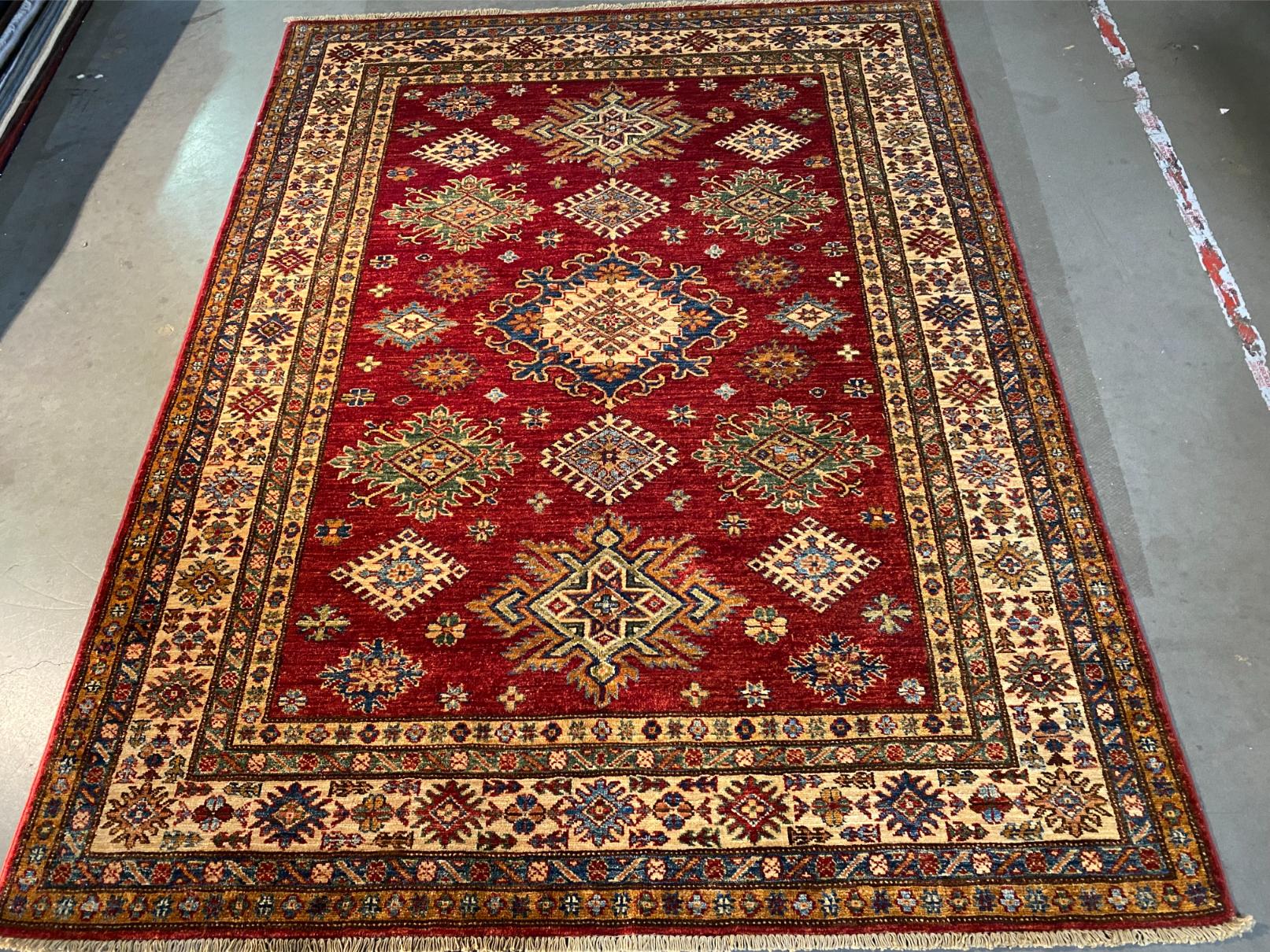 FINE  SUPER KAZAK RUG 5'.1"X6'.8"