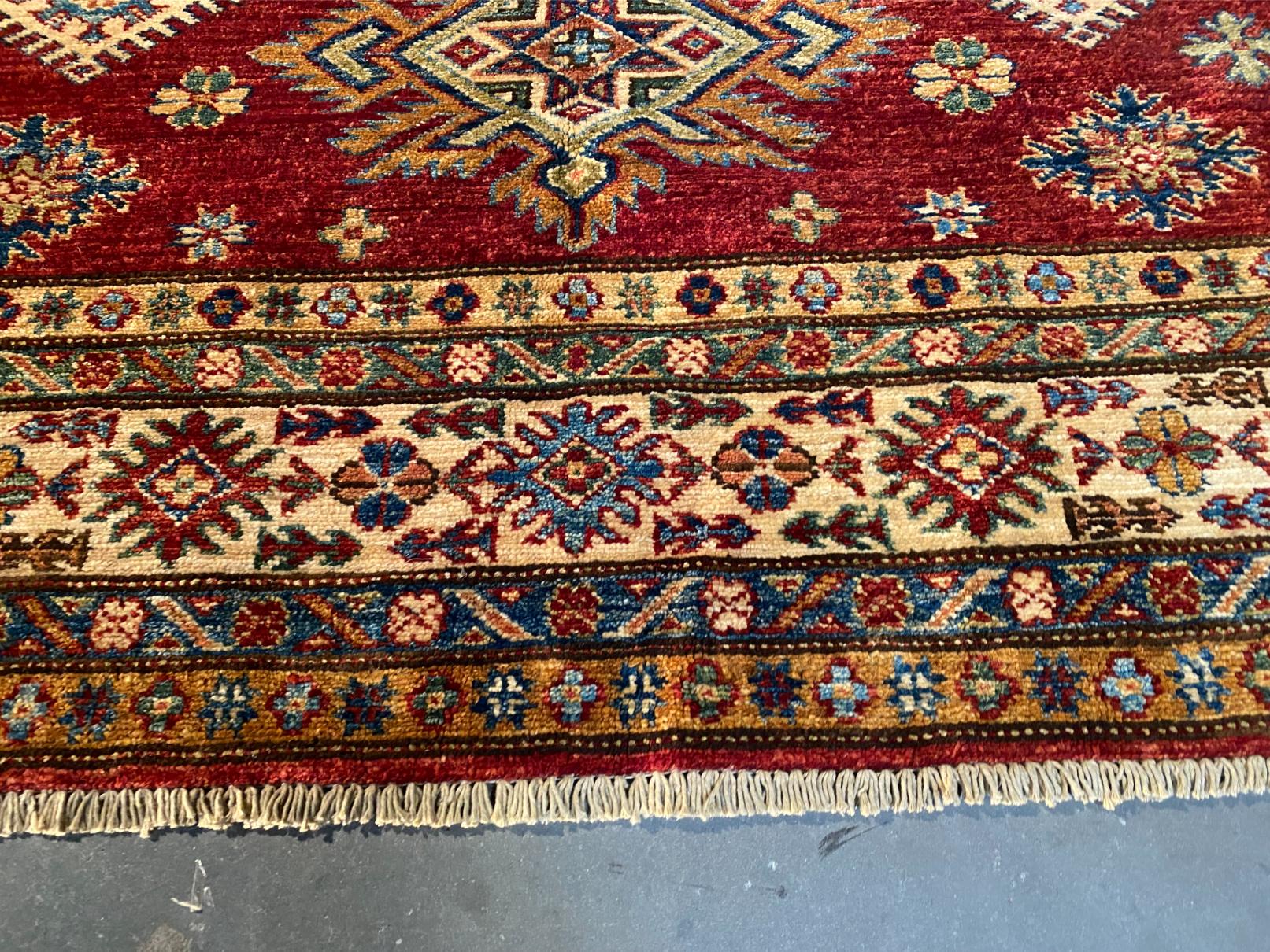 FINE  SUPER KAZAK RUG 5'.1"X6'.8"