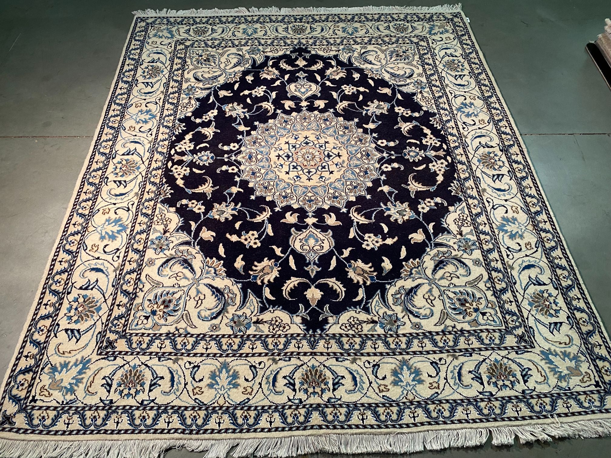 Persian Nain Silk &Wool Rug 6.6X8