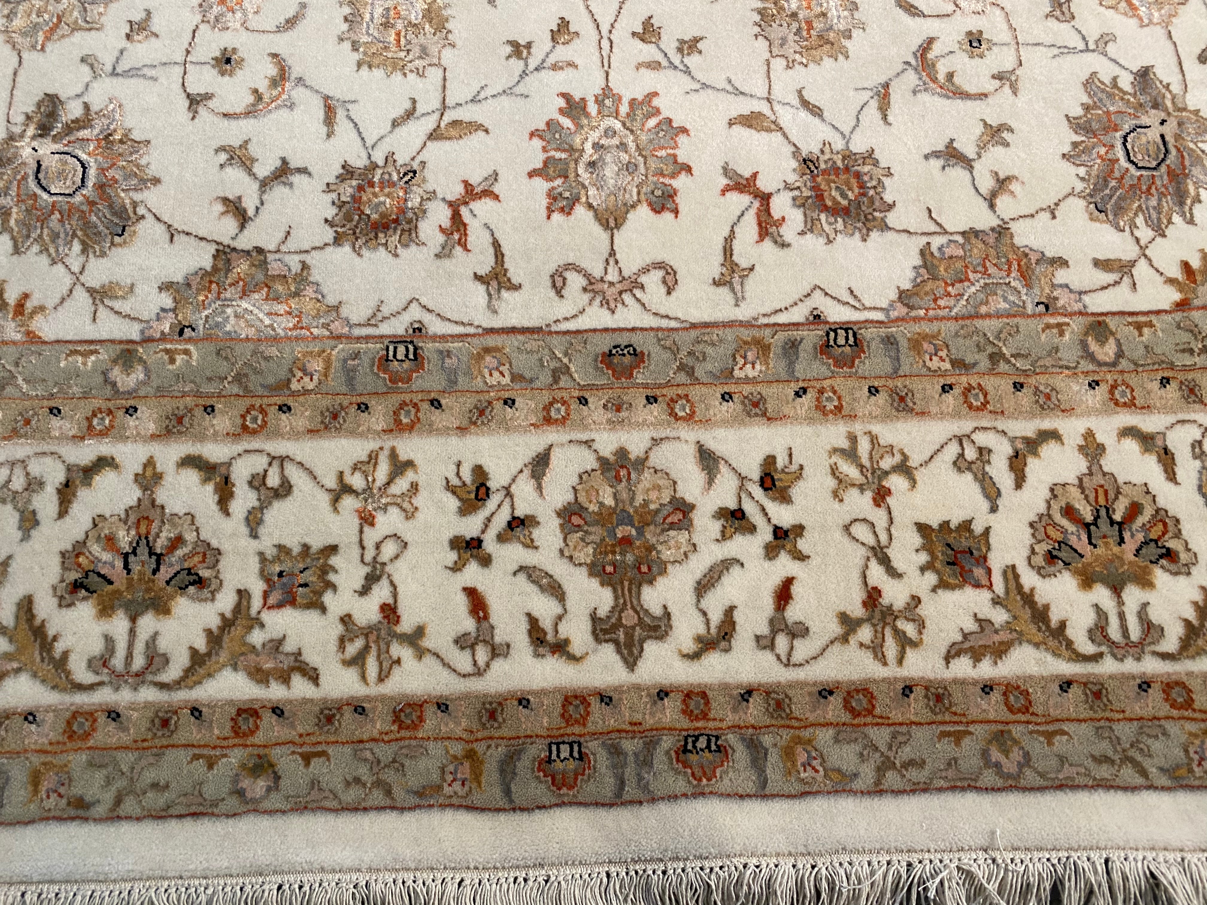 Silk &Wool Persian Kashan Rug 5.9X9.2