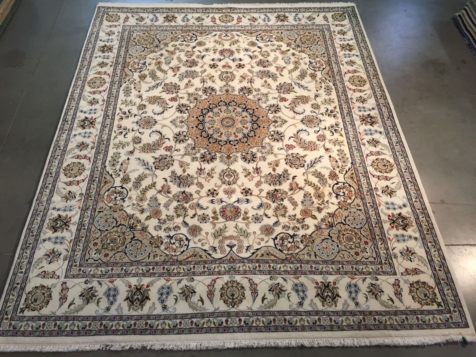 Silk & Wool Persian Nain Rug 8.1X10.2