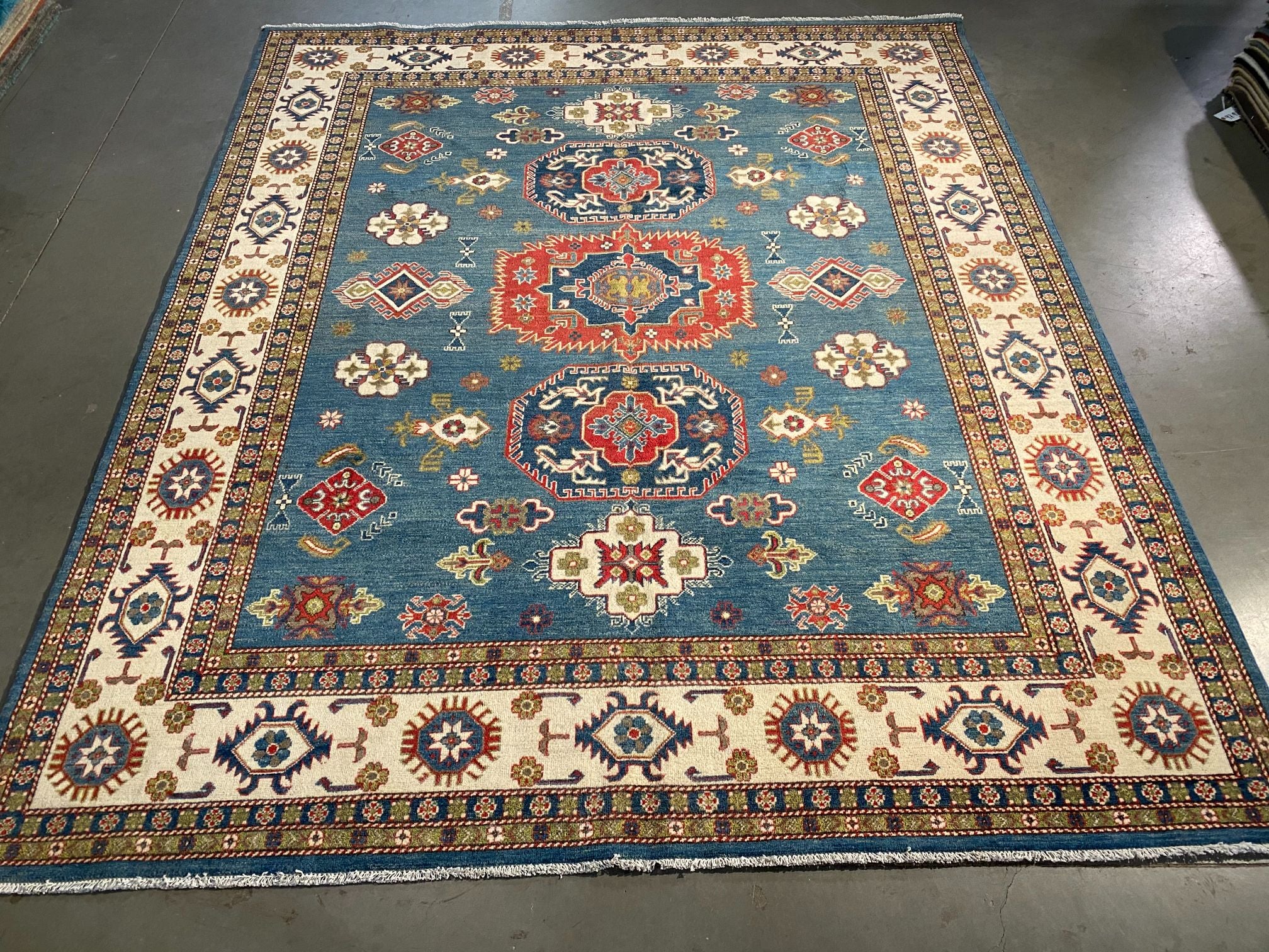 Geometric Super Kazak Rug 8X9.7