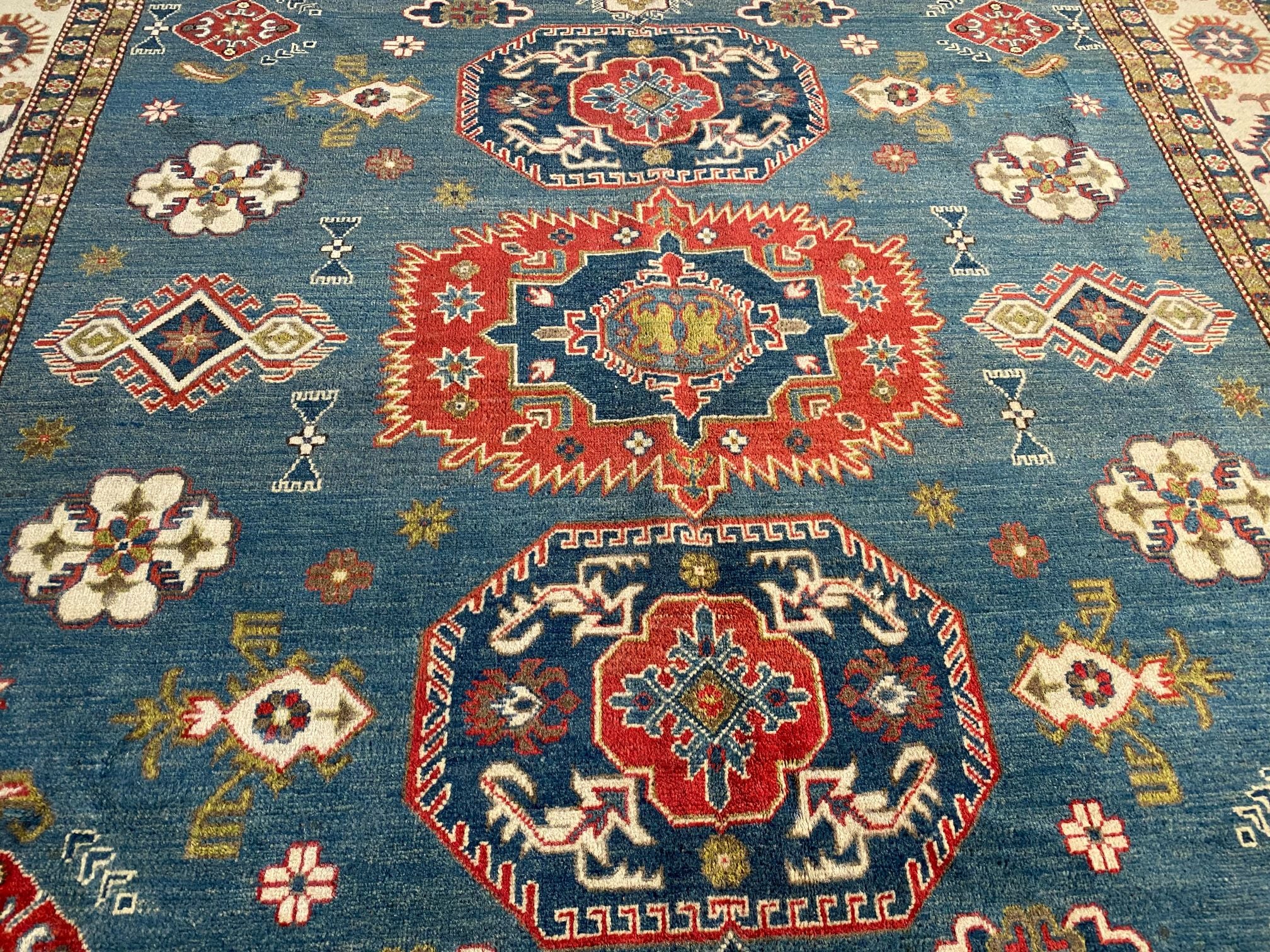 Geometric Super Kazak Rug 8X9.7