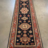 Hand Knotted Wool Geometric Kazak Runner 2.7X7.7