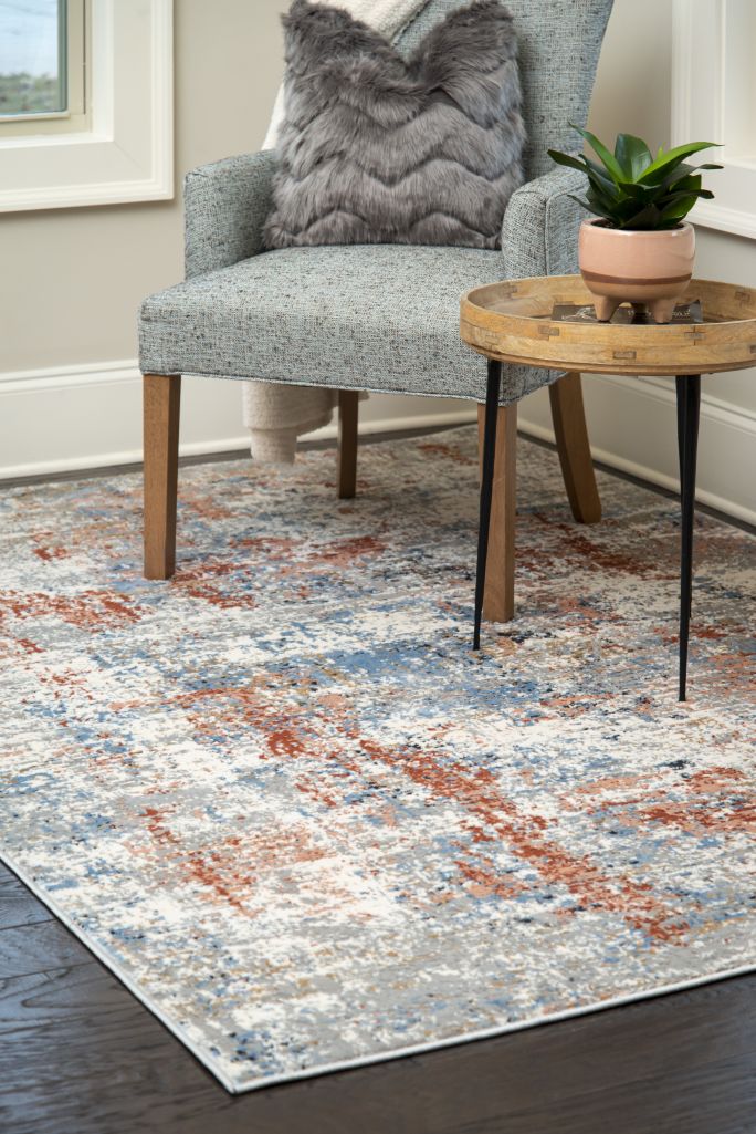 Eternity Abstract Area Rug Crimson