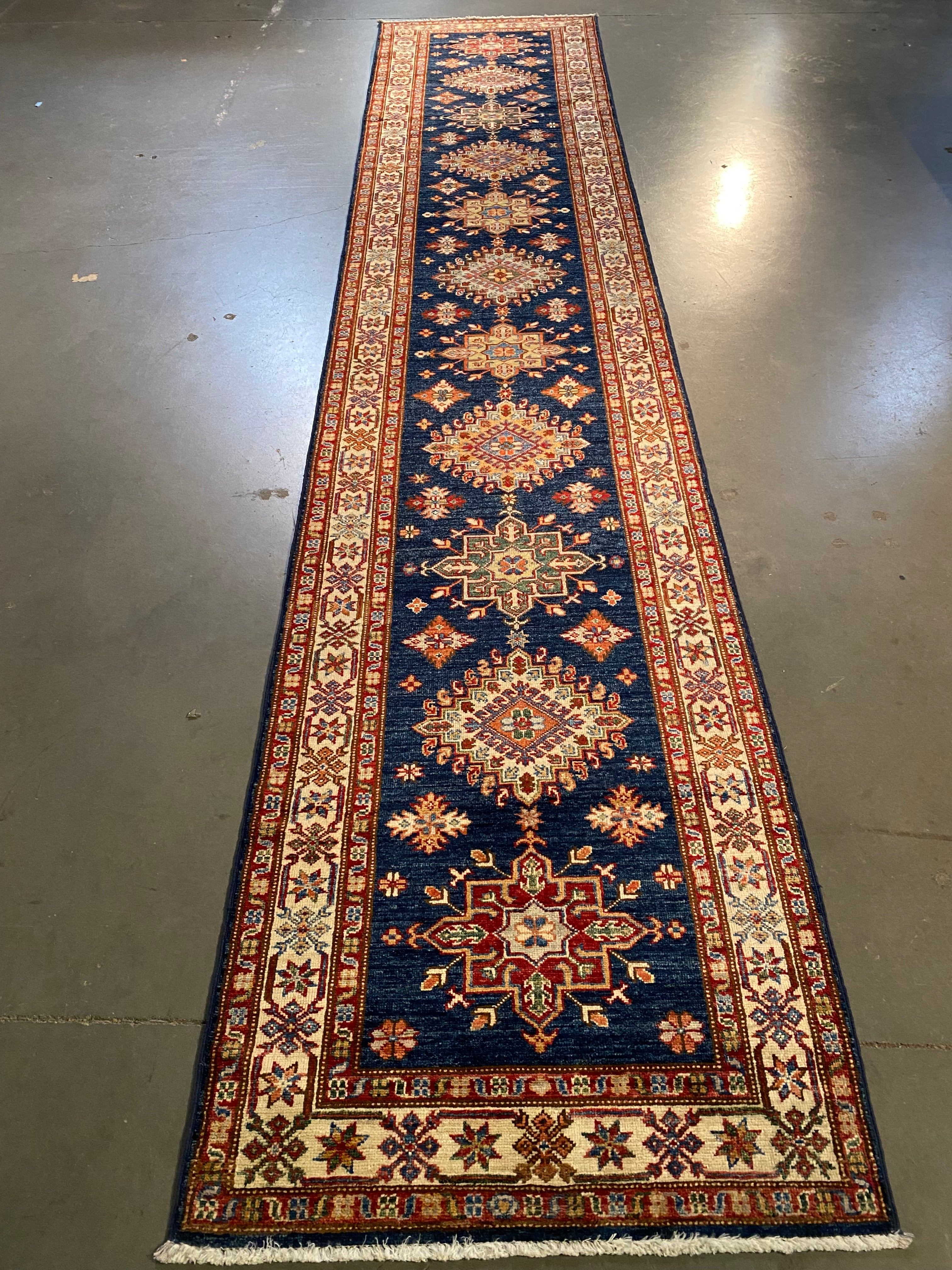  Fine Super Kazak Runner 2'.9"X13'.8"