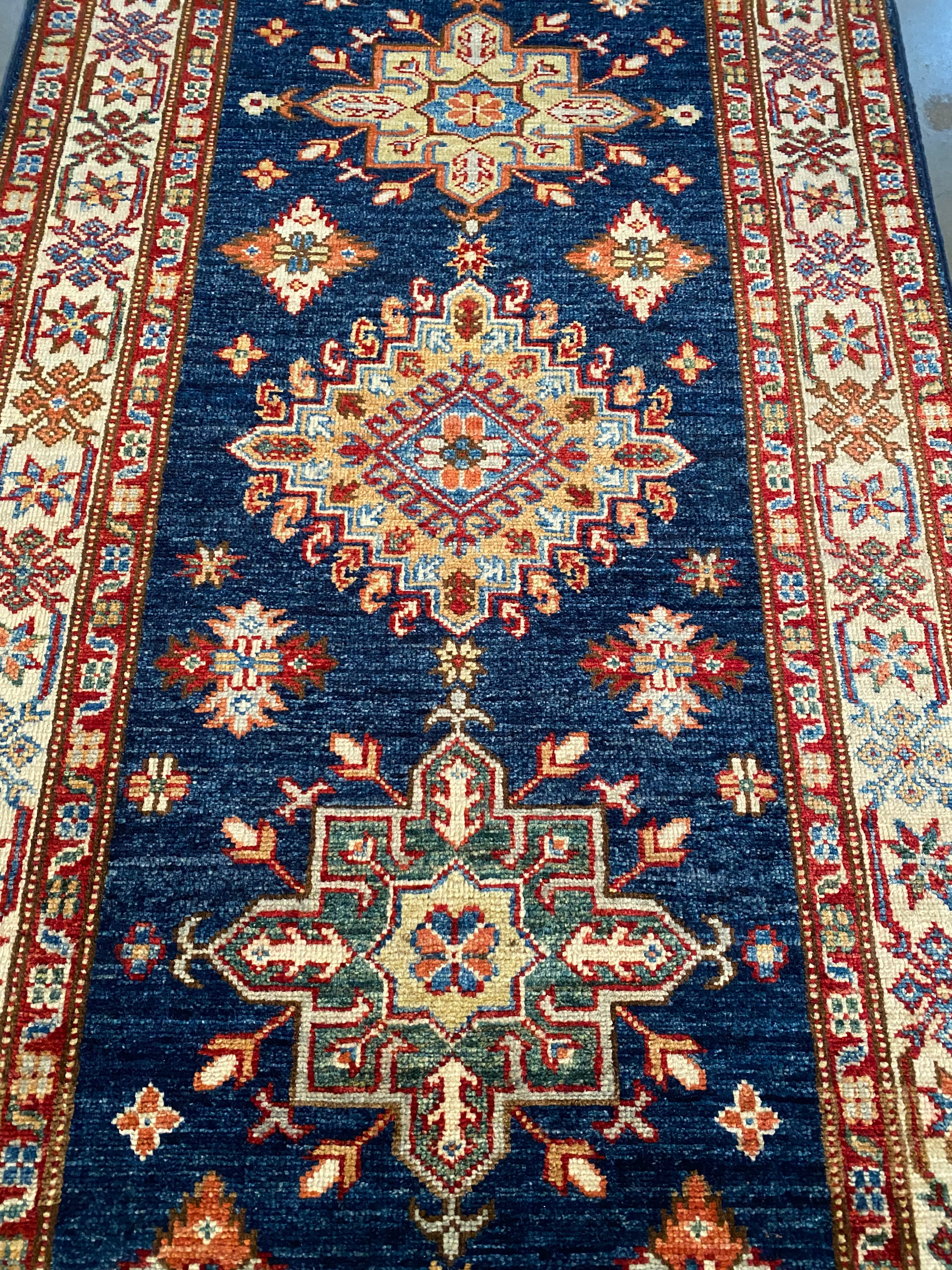 Fine Super Kazak Runner 2'.9"X13'.8"