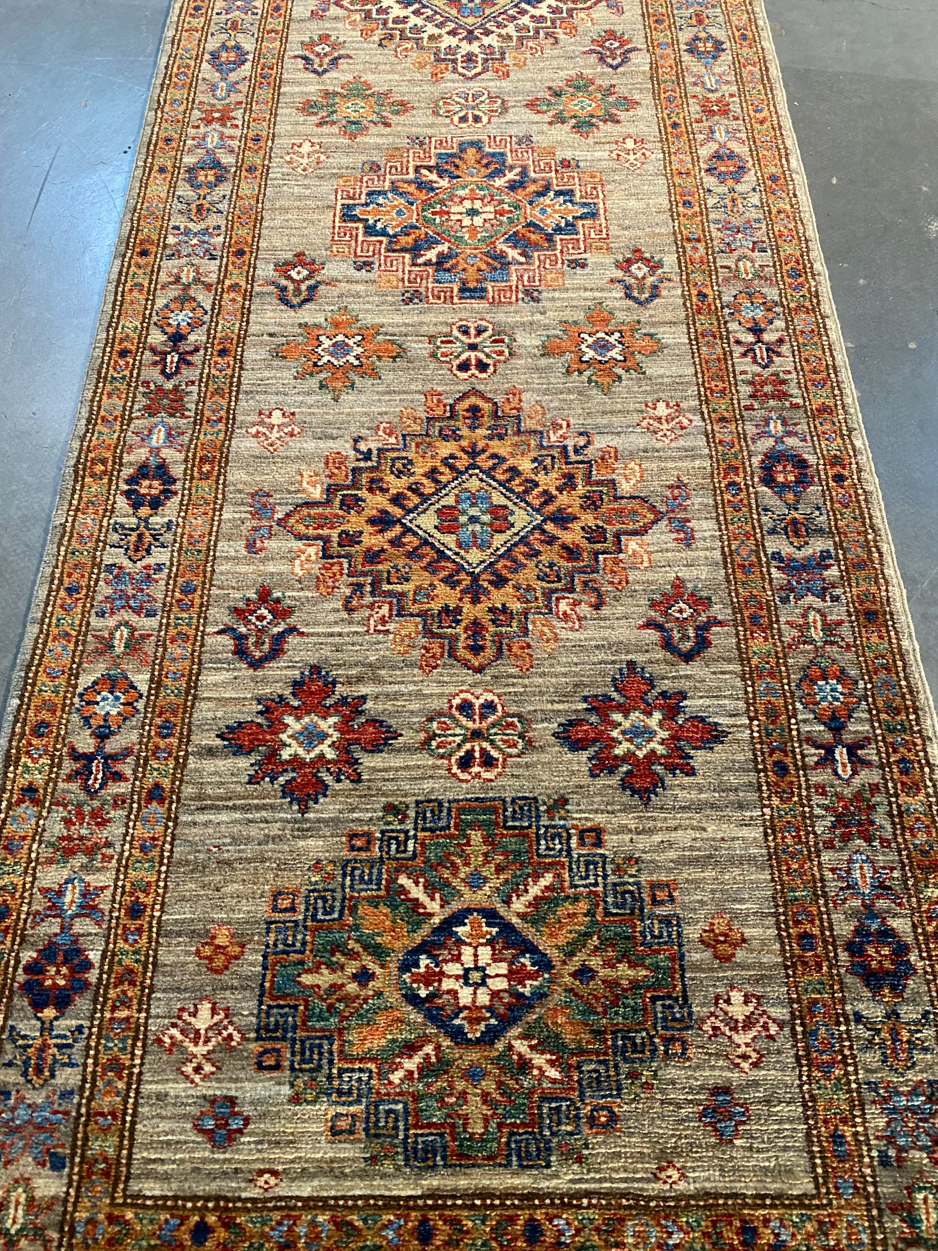 Fine Super Kazak Runner 2'.6"X9'.8"