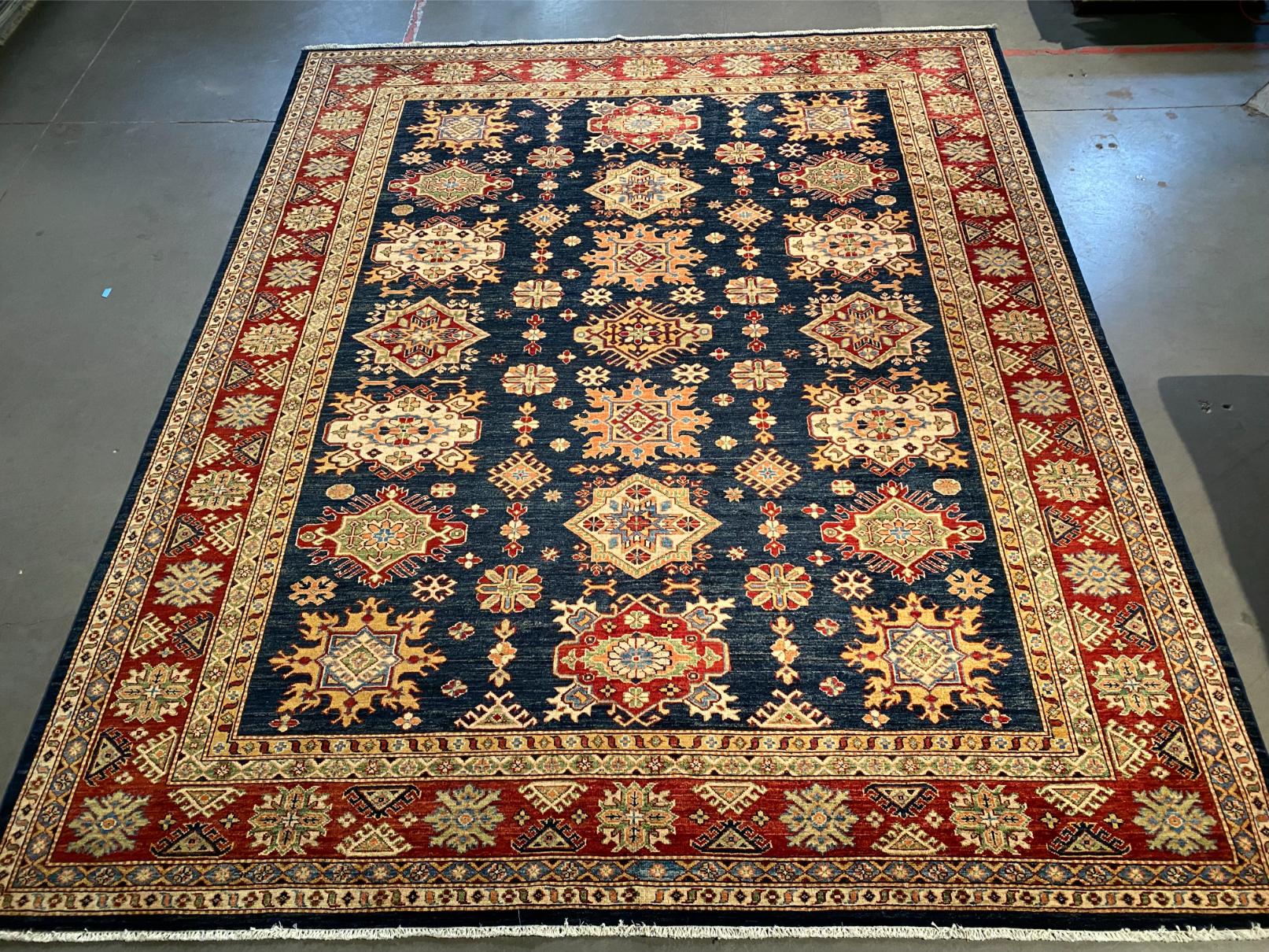 FINE SUPER KAZAK RUG 8'.1"x9'.10"