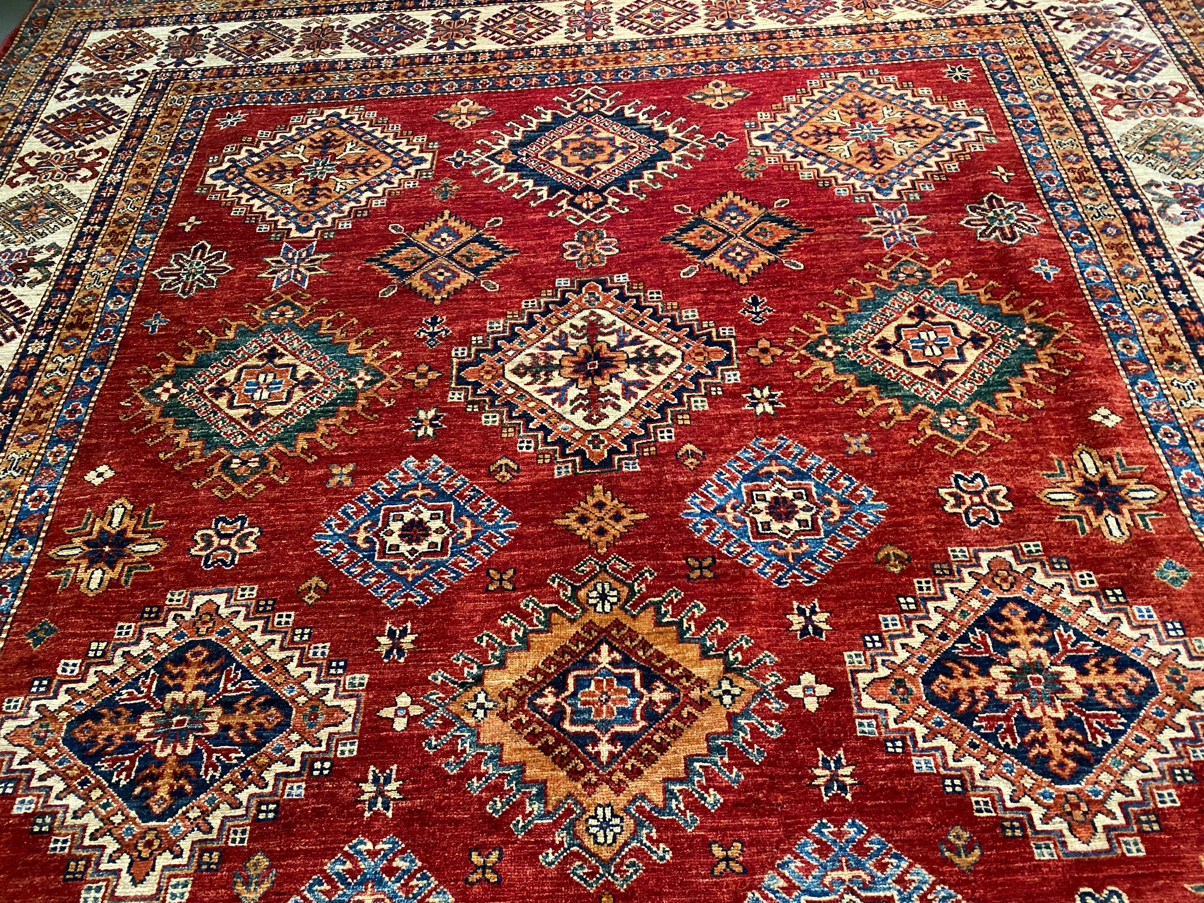 Exquisite Fine Super Kazak Rug 8'.2"X11'.2"