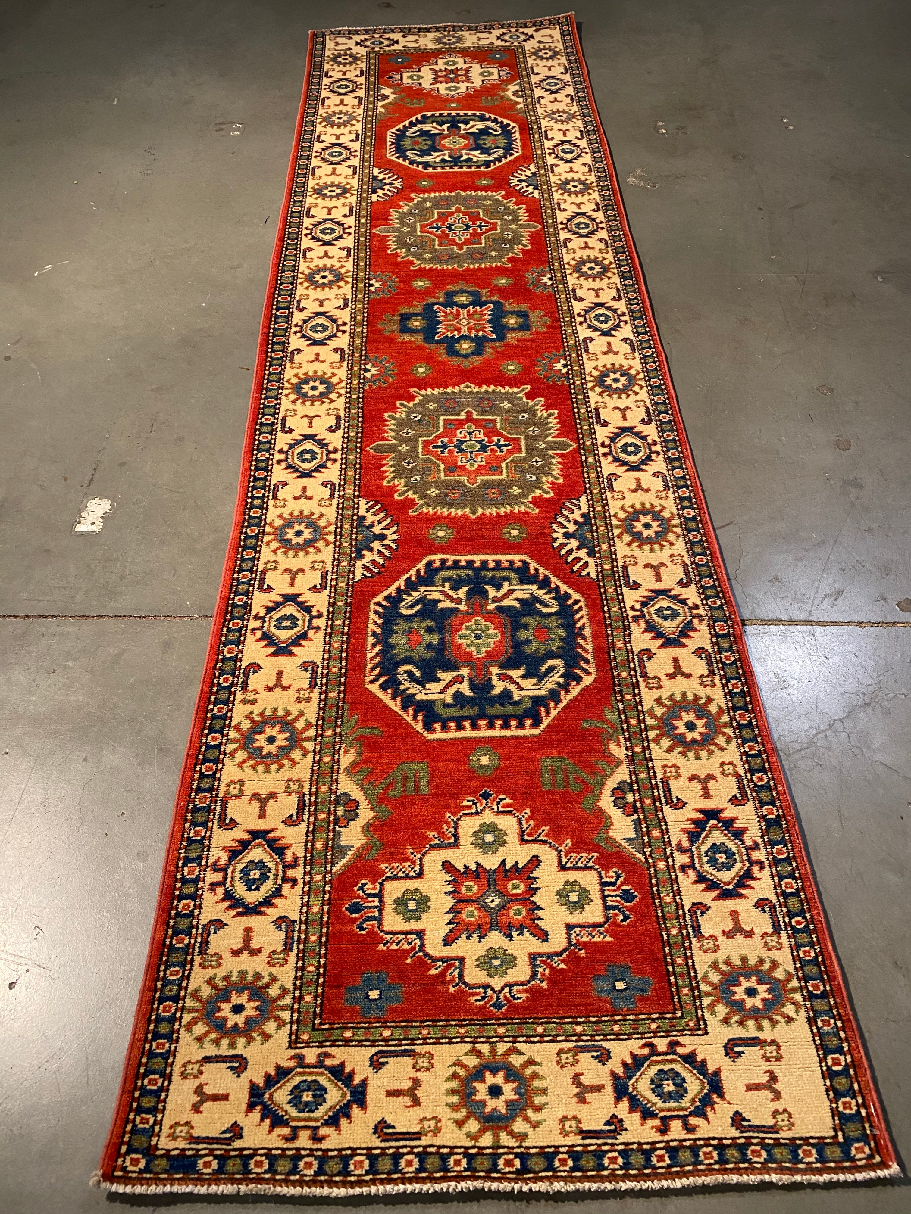 Fine Kazak  Runner 2.6X10