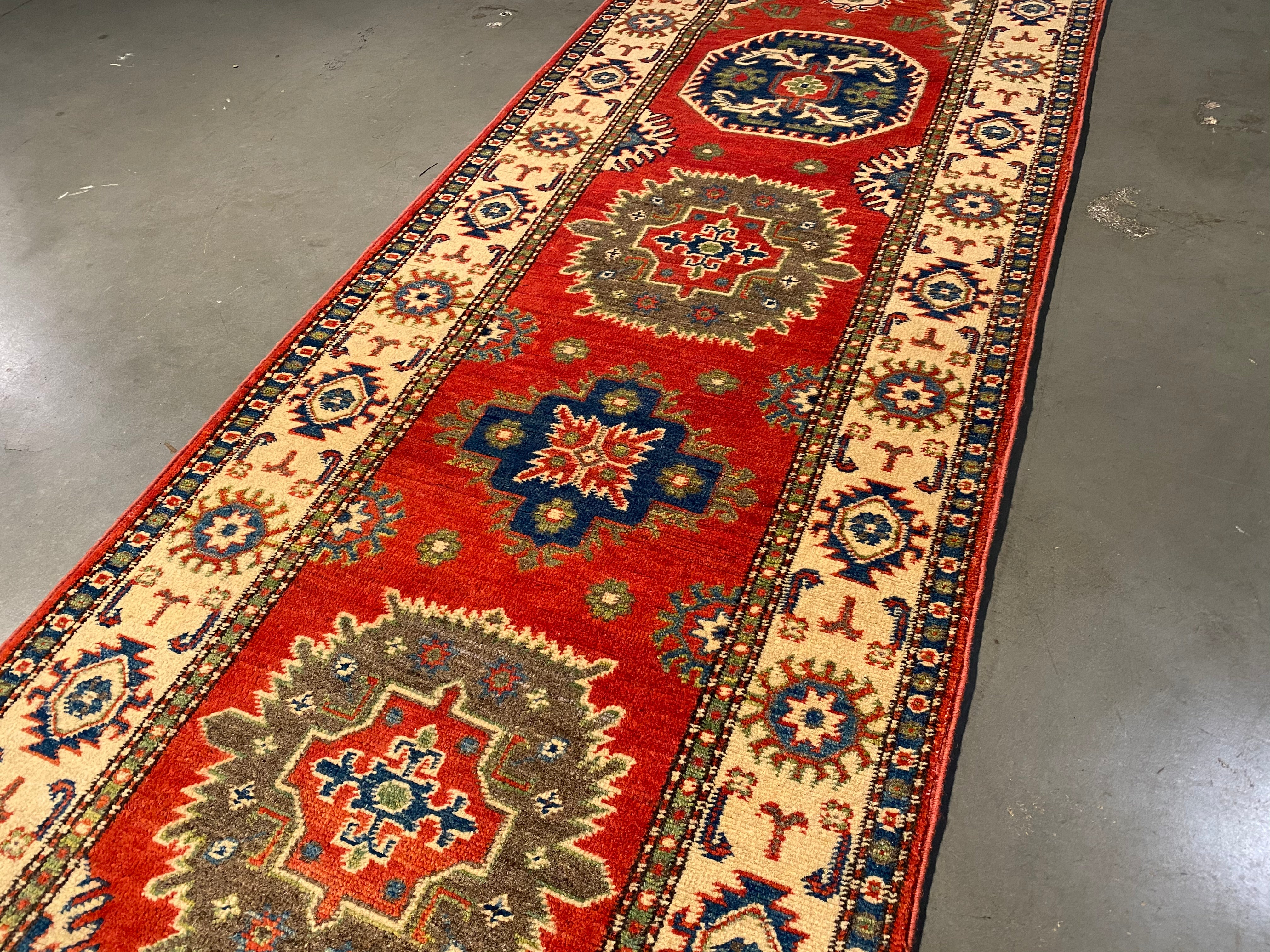 Fine Kazak  Runner 2.6X10