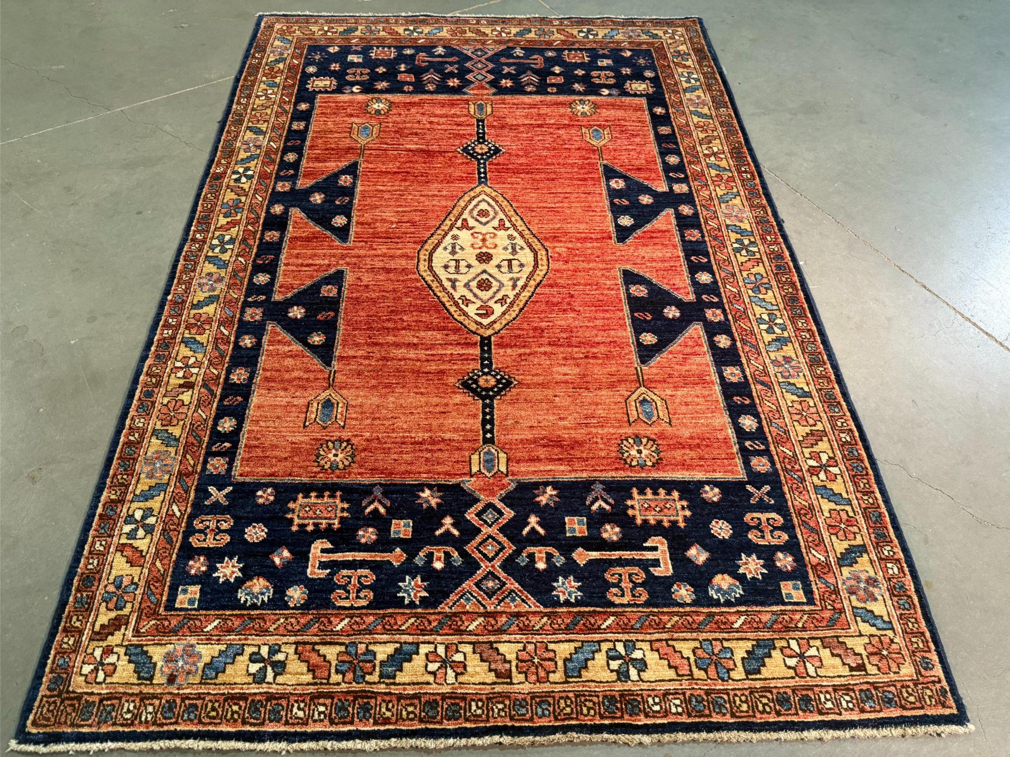 Stunning Kazak Rug 4.2x6.2