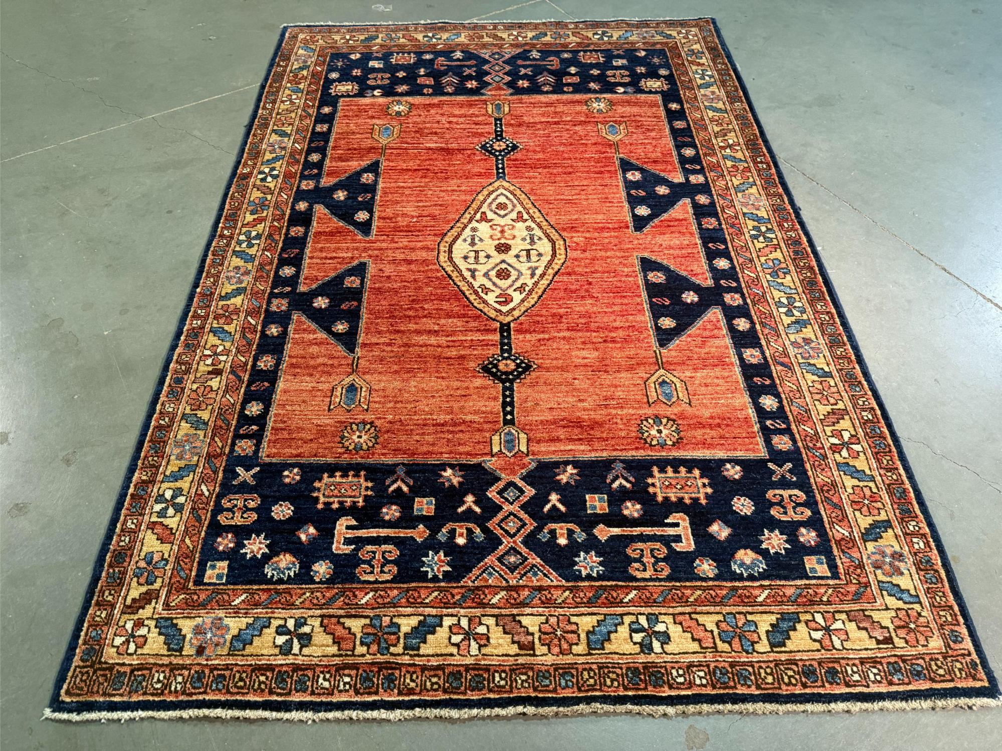 Stunning Kazak Rug 4.2x6.2