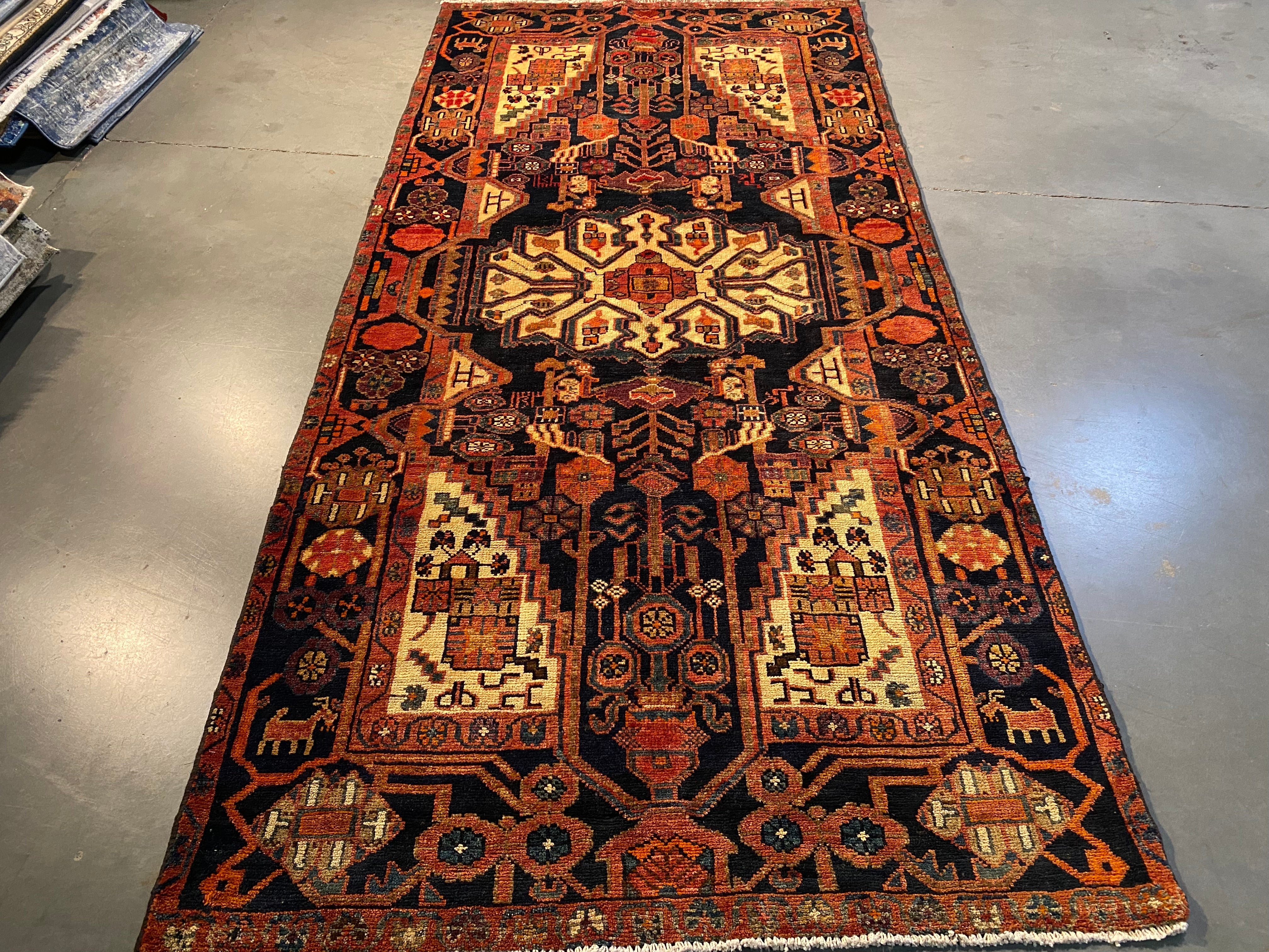 Vintage Persian  Rug 4'.5"X9'.4"