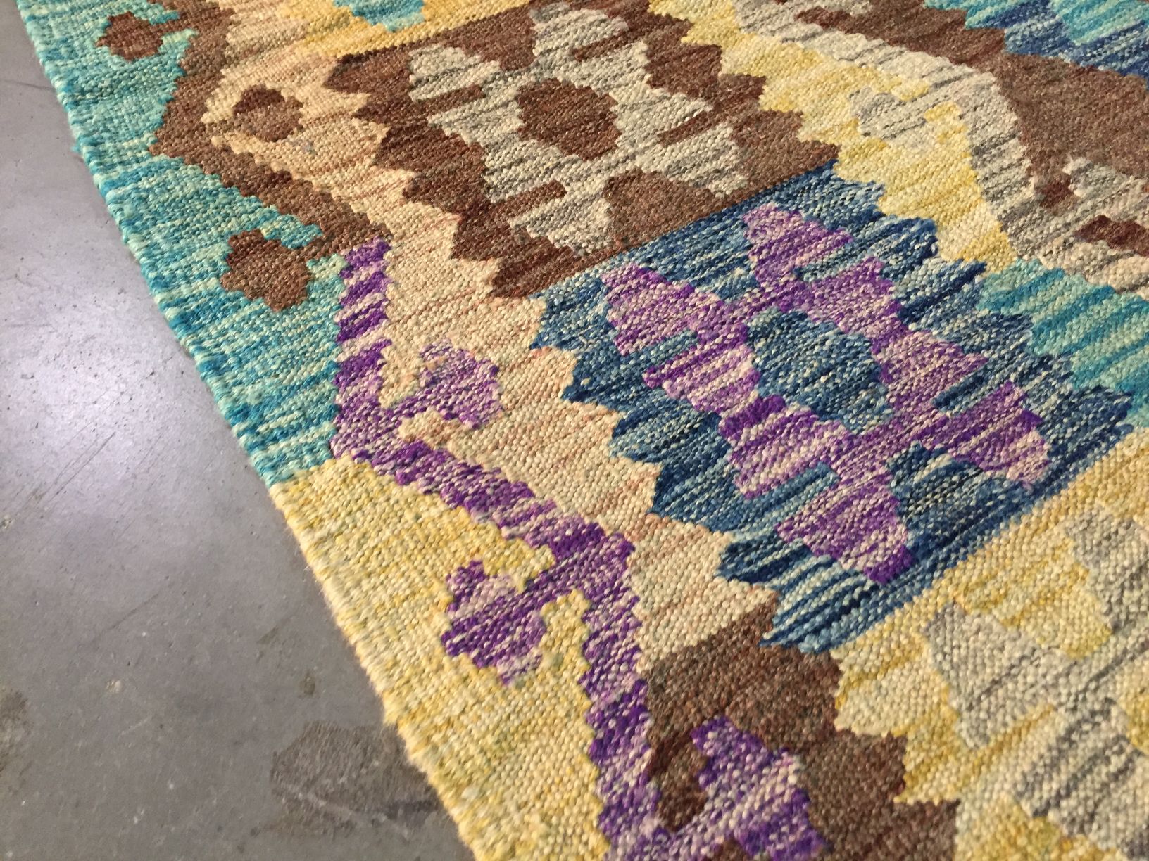 Colorful Hand Woven Klim Rug 5x6.5