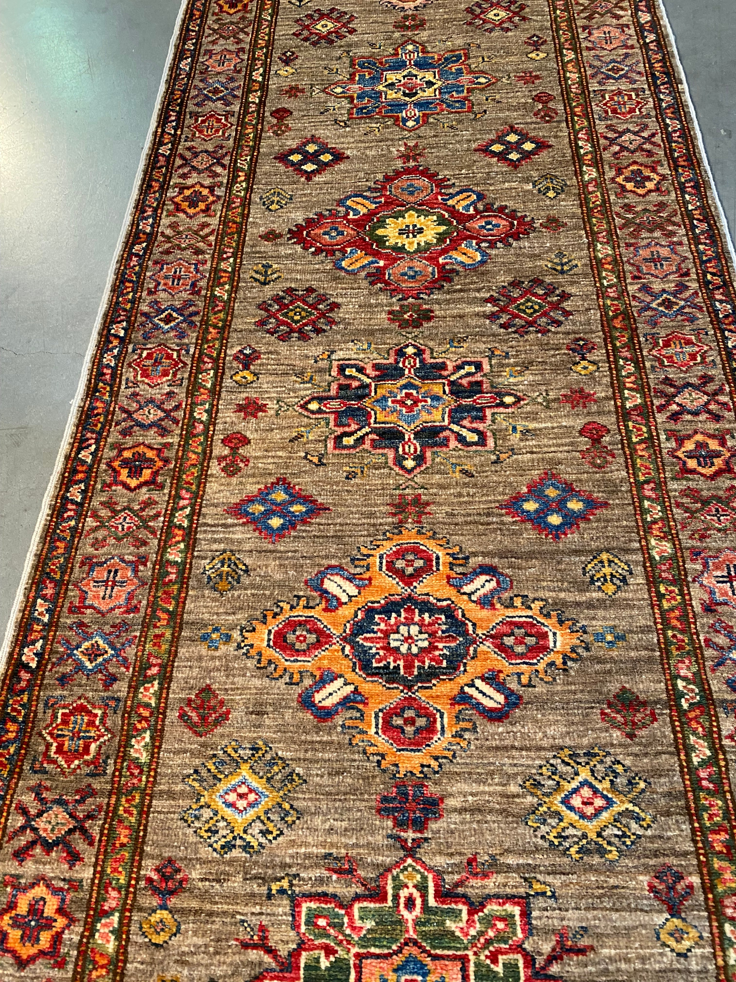 Fine  Super Kazak Runner 2'.7"X11'.9"