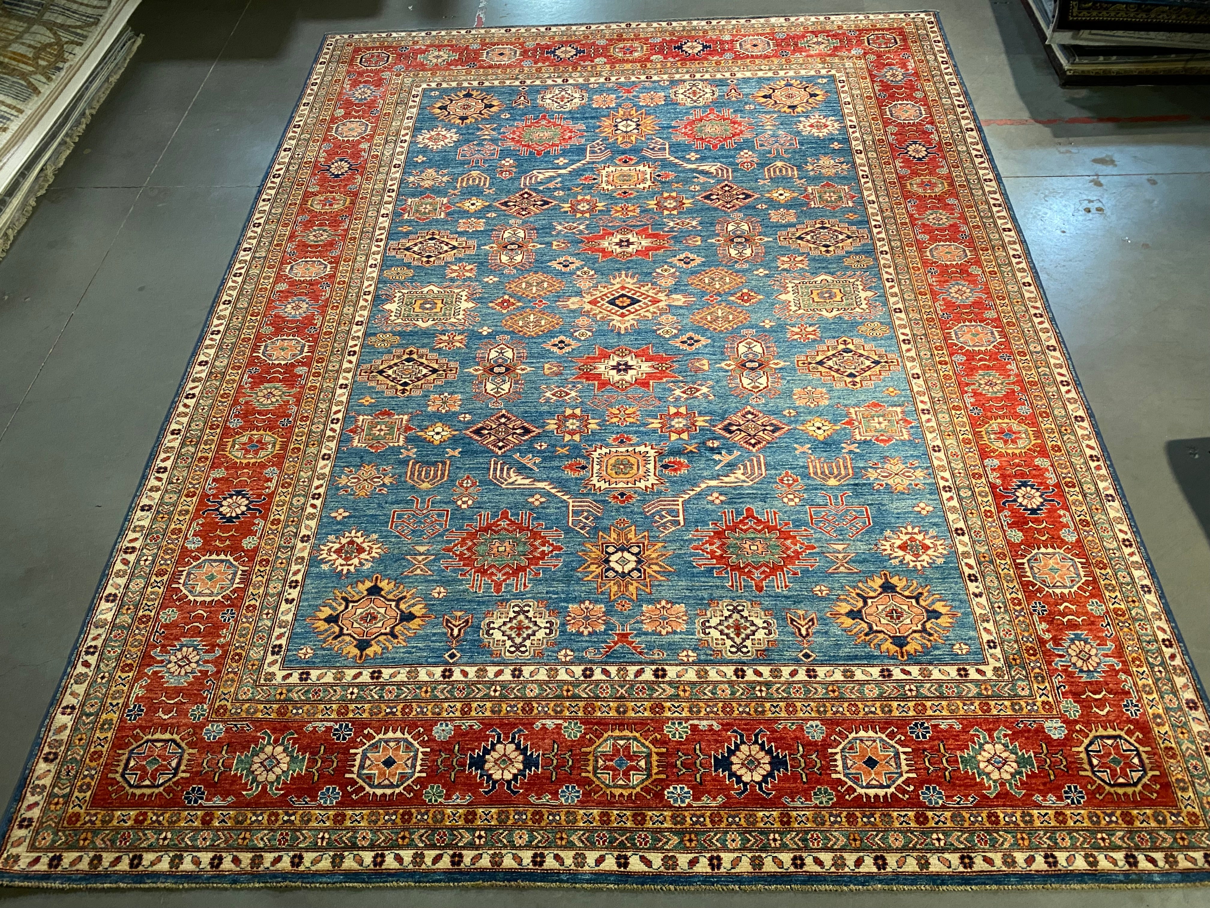 Exquisite Fine Super Kazak Rug 9'.1"X12'.1"