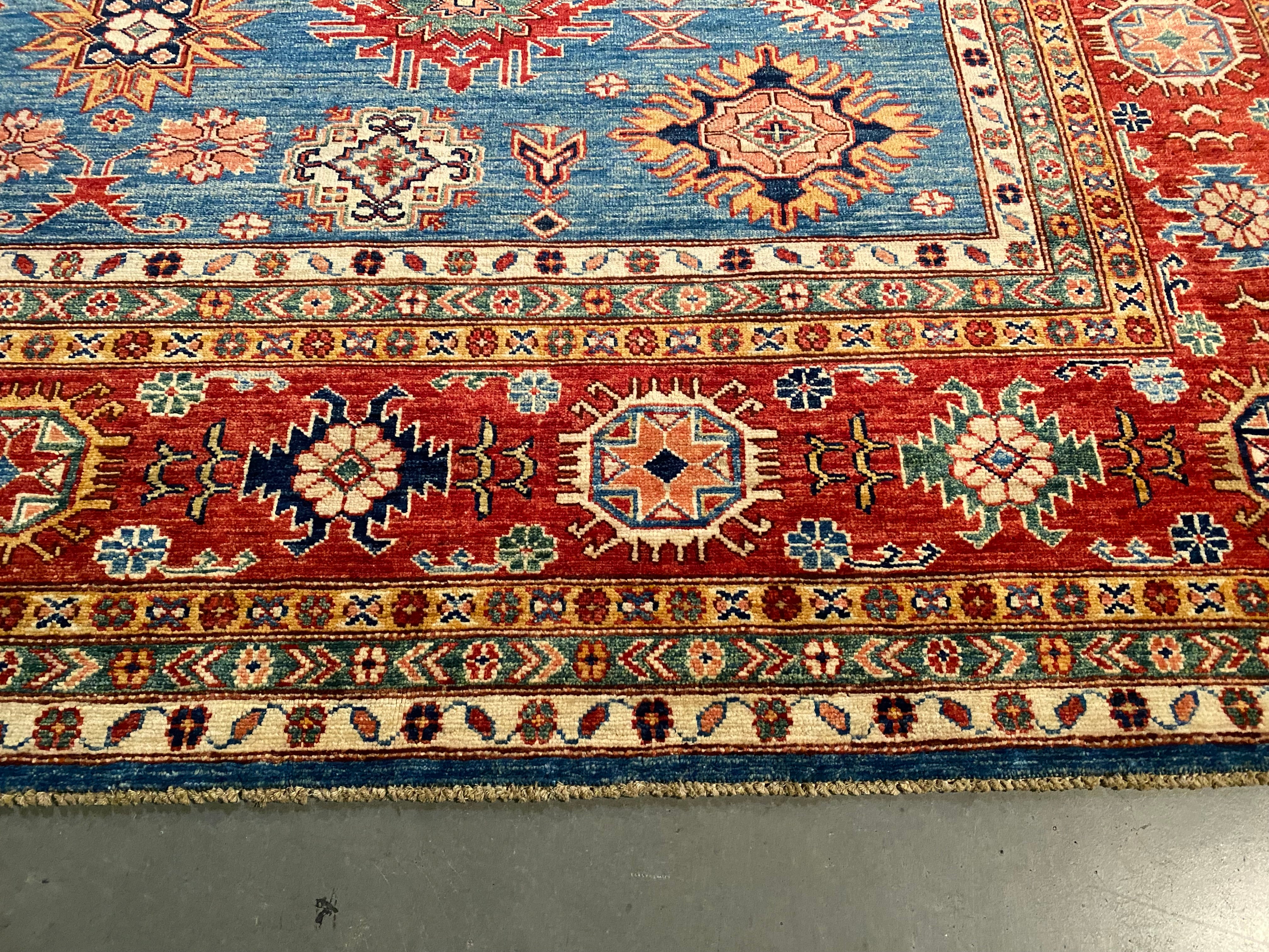 Exquisite Fine Super Kazak Rug 9'.1"X12'.1"