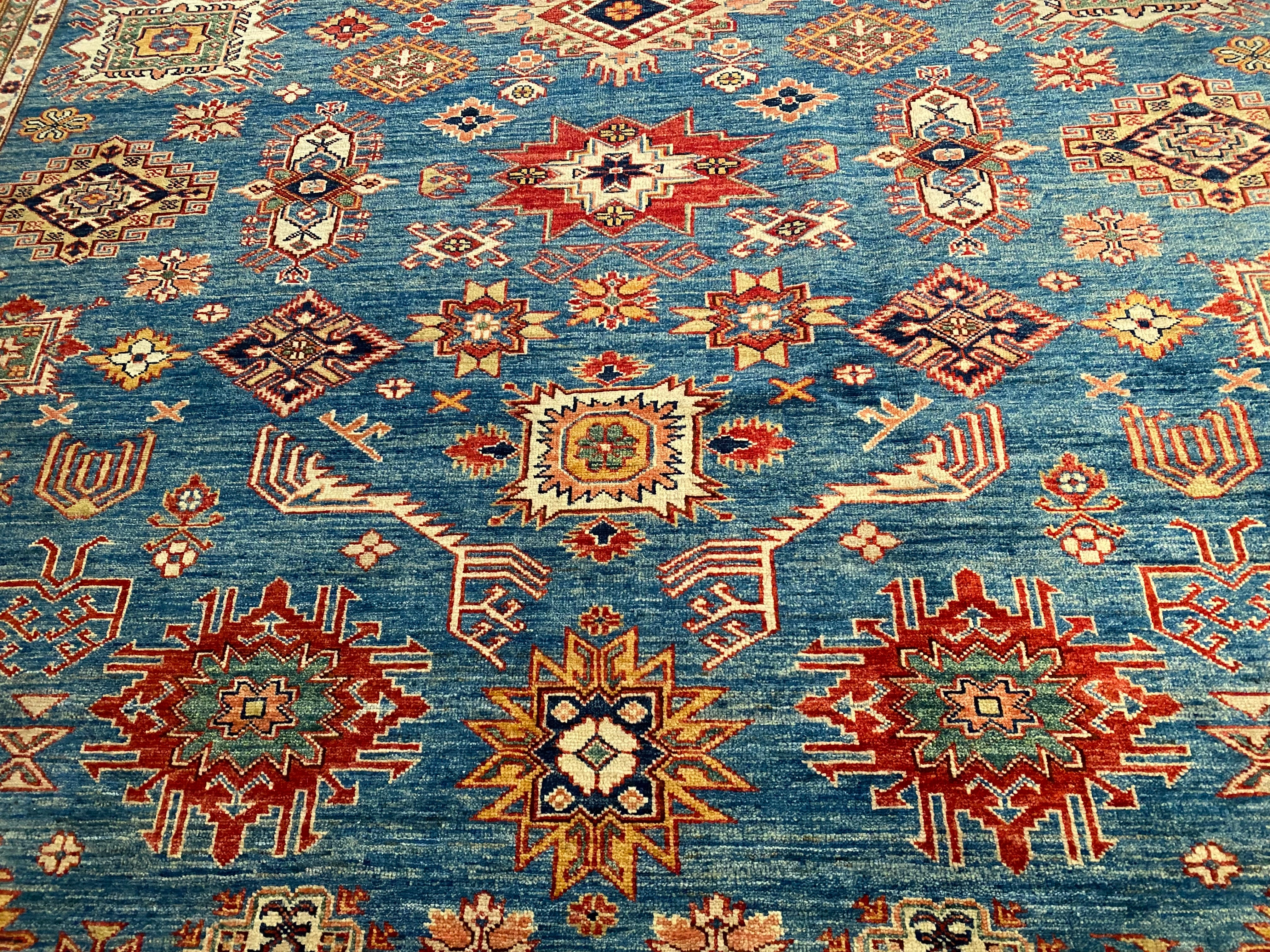 Exquisite Fine Super Kazak Rug 9'.1"X12'.1"