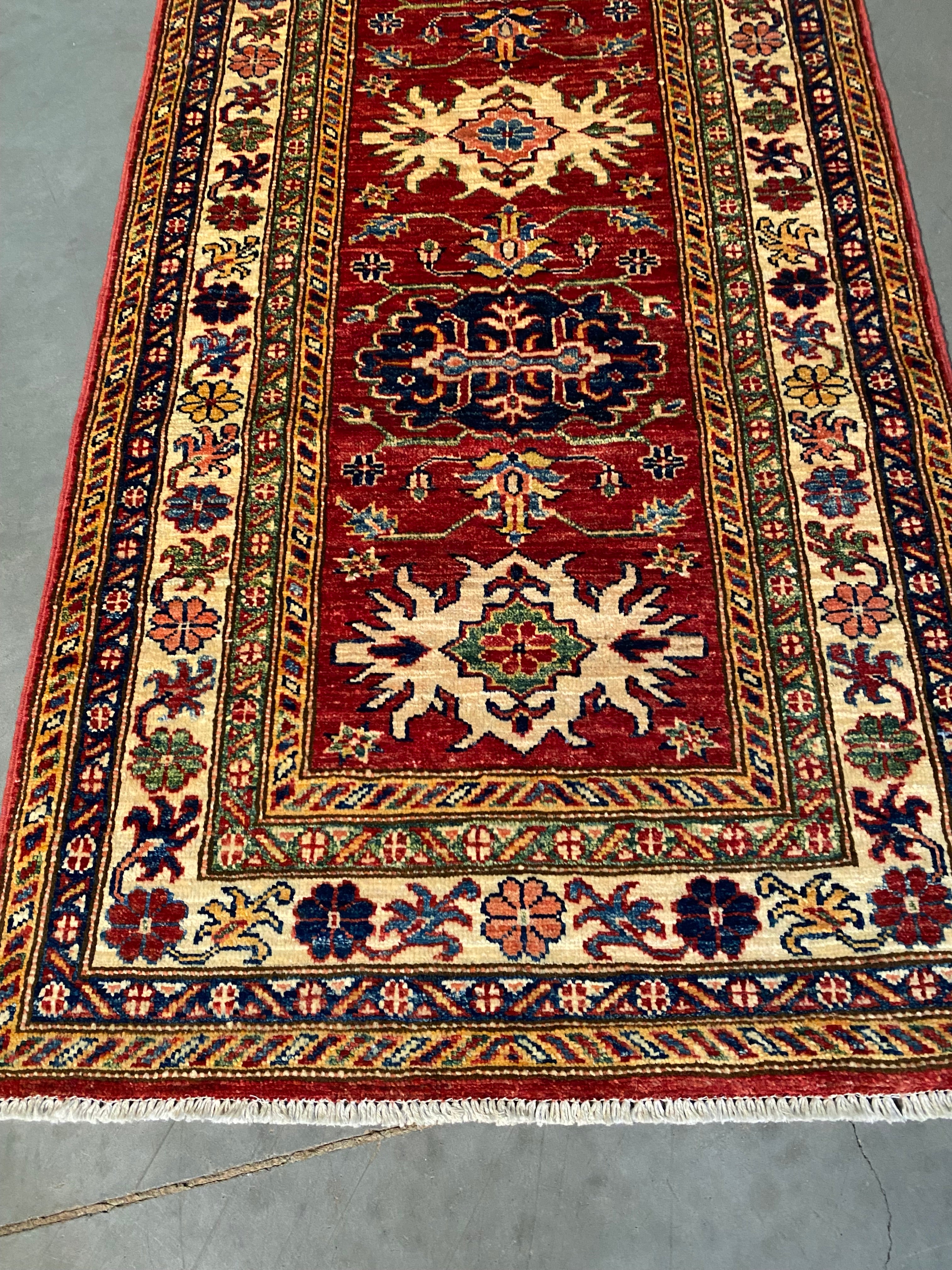 Fine Super Kazak Runner 2'.7"X10'