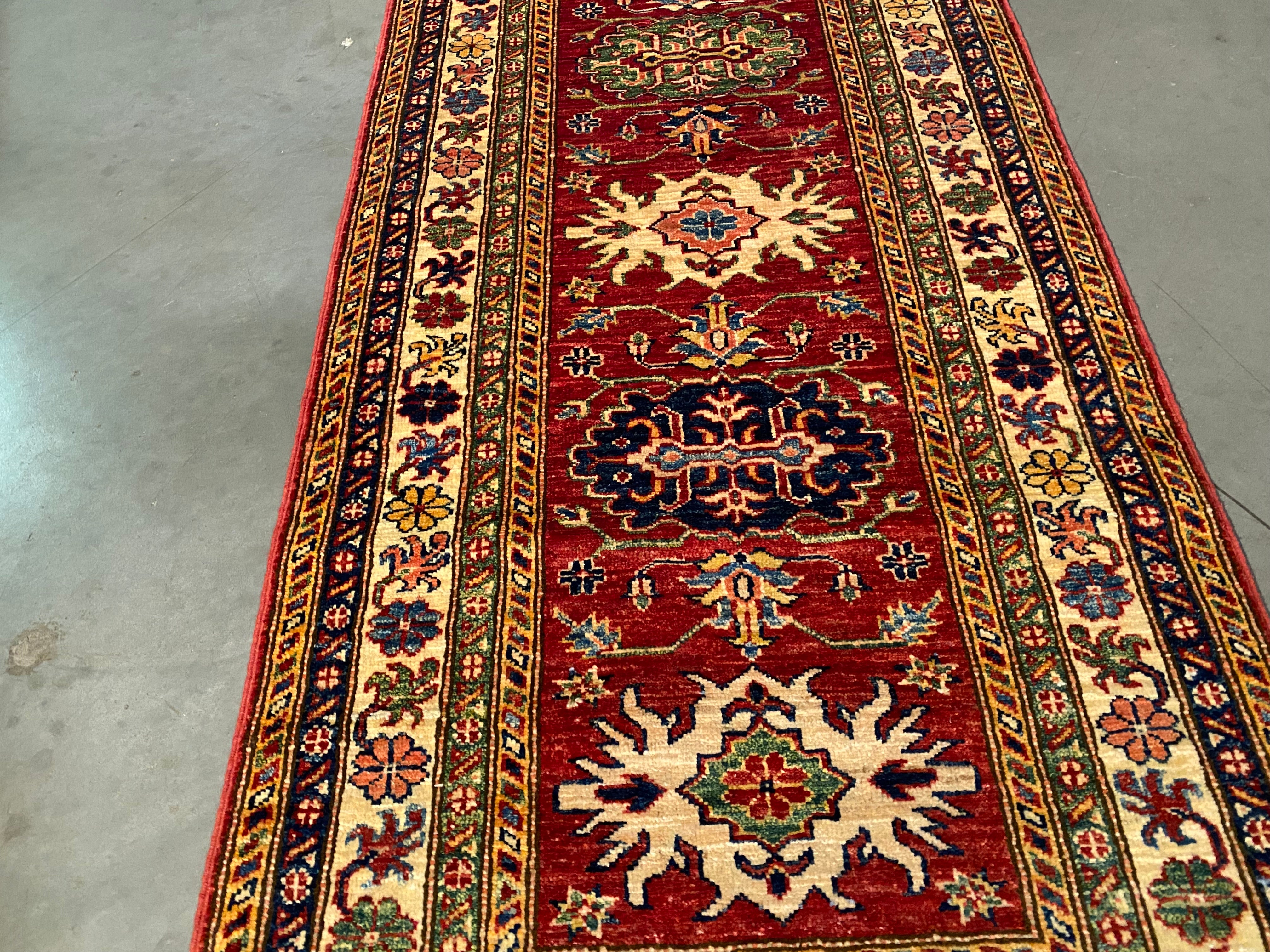 Fine Super Kazak Runner 2'.7"X10'