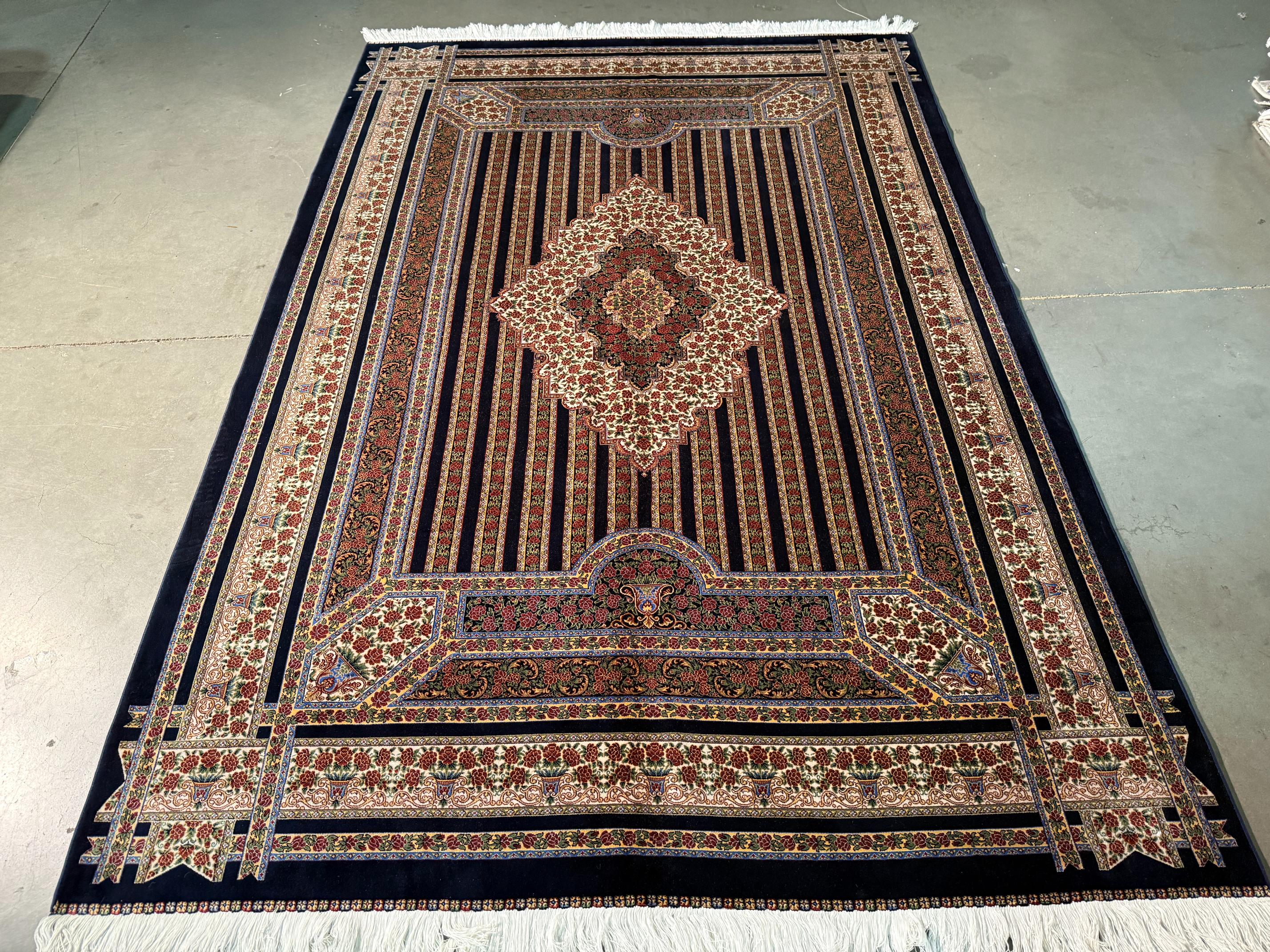 Fine Luxury Silk Rug 4.9x7.6