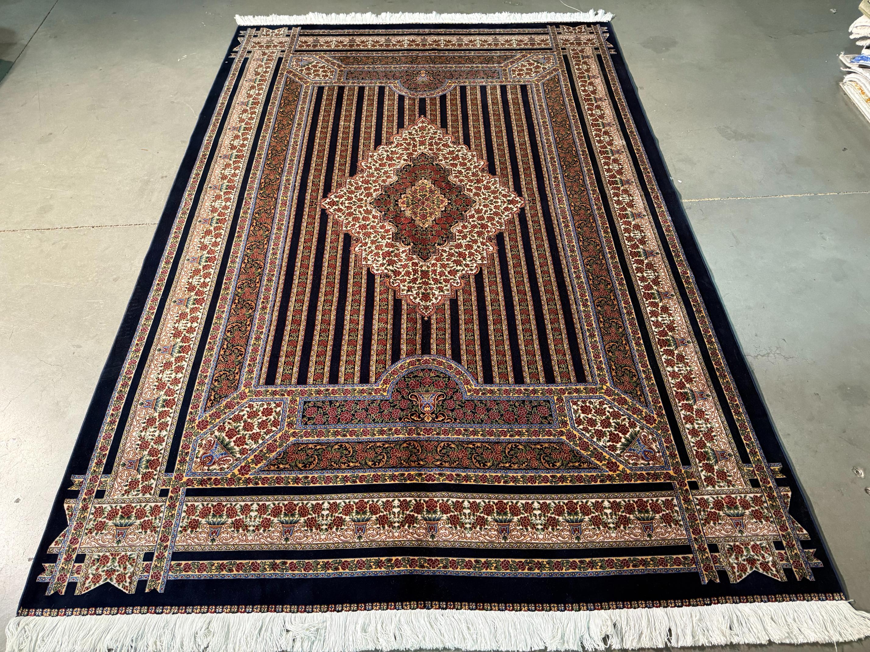 Fine Luxury Silk Rug 4.9x7.6