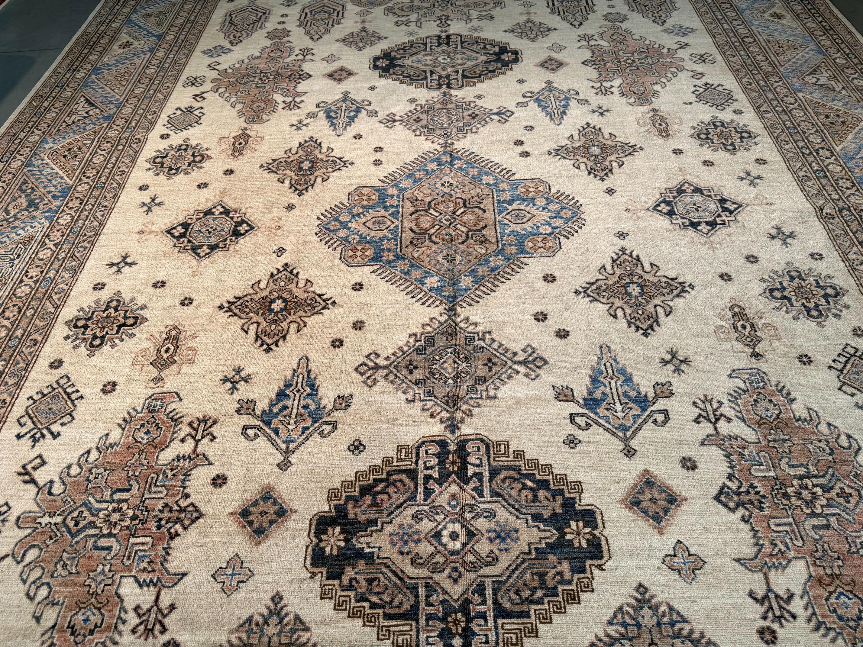Fine Super Kazak Rug 10x13.5