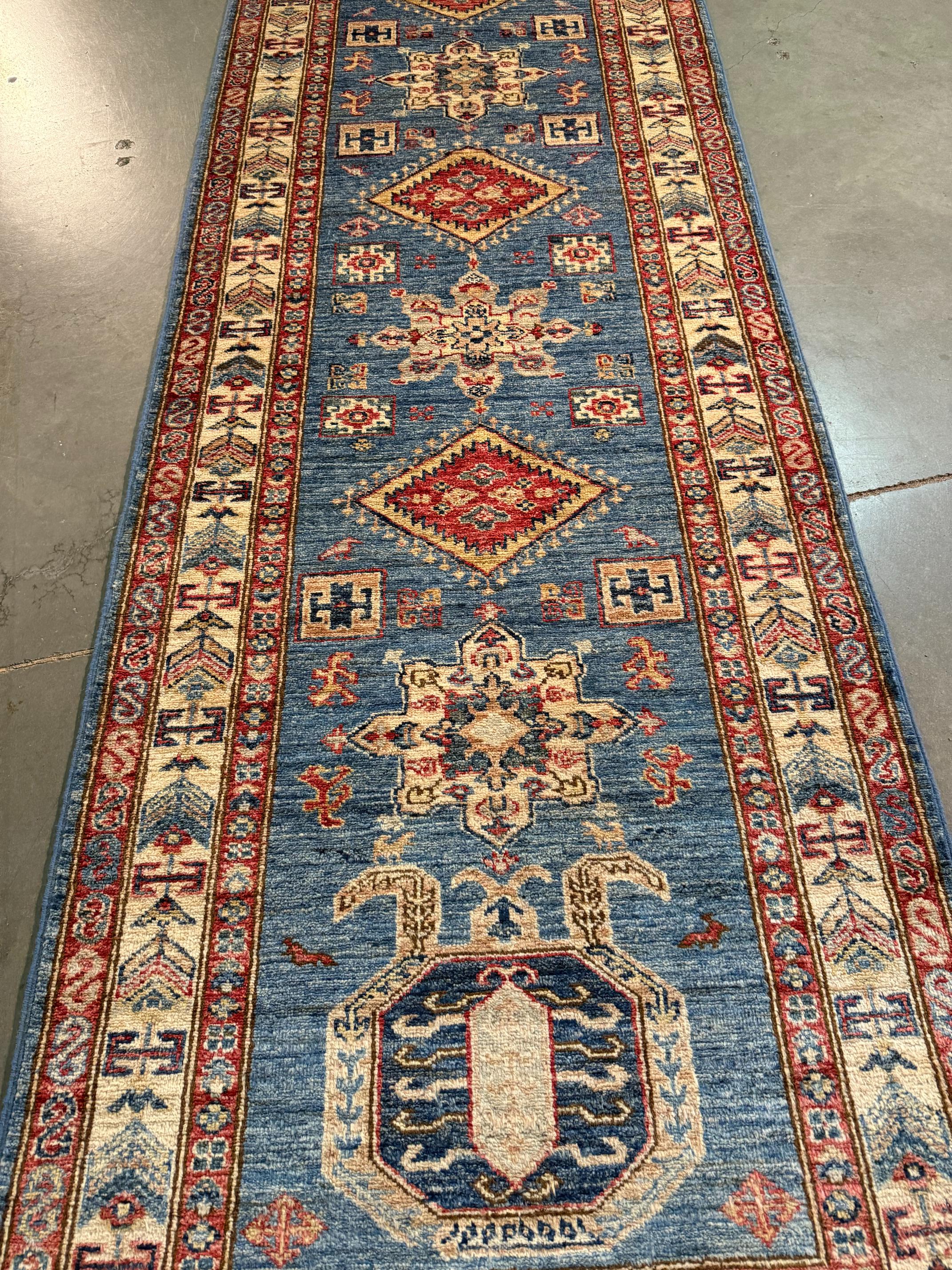 Fine Super Kazak Runner 2.10x11.4