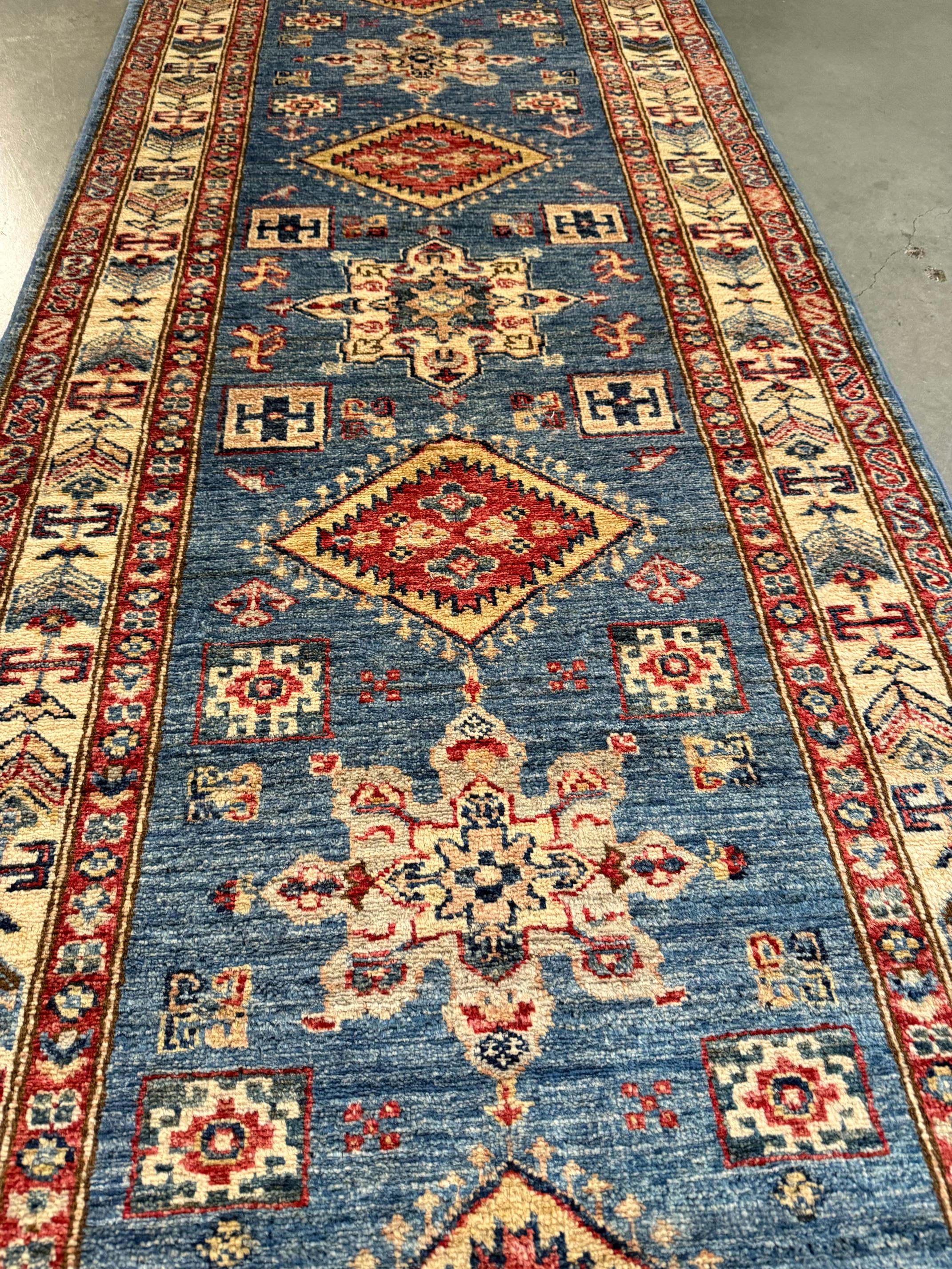 Fine Super Kazak Runner 2.10x11.4