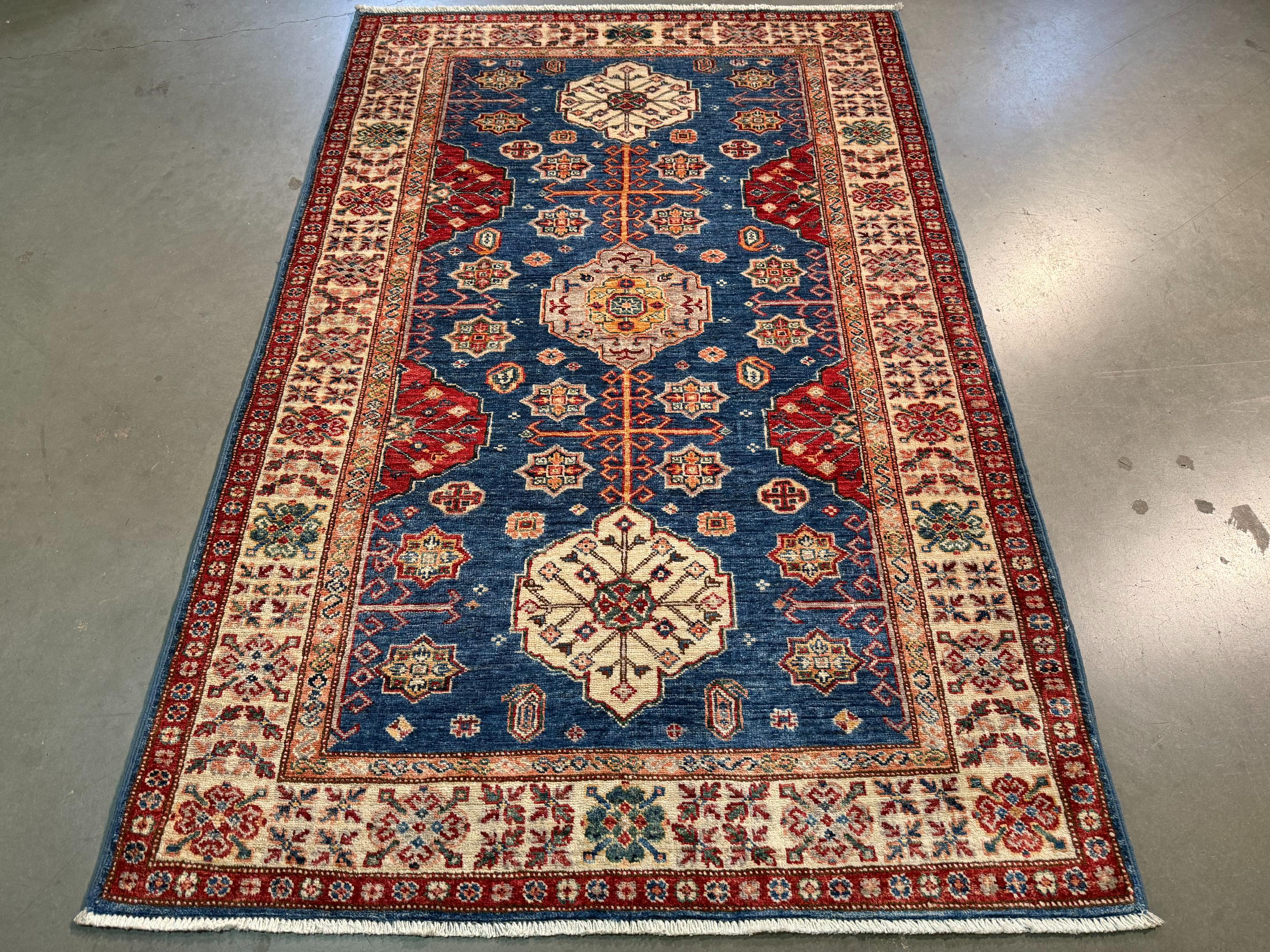Fine Super Kazak Rug 4x6