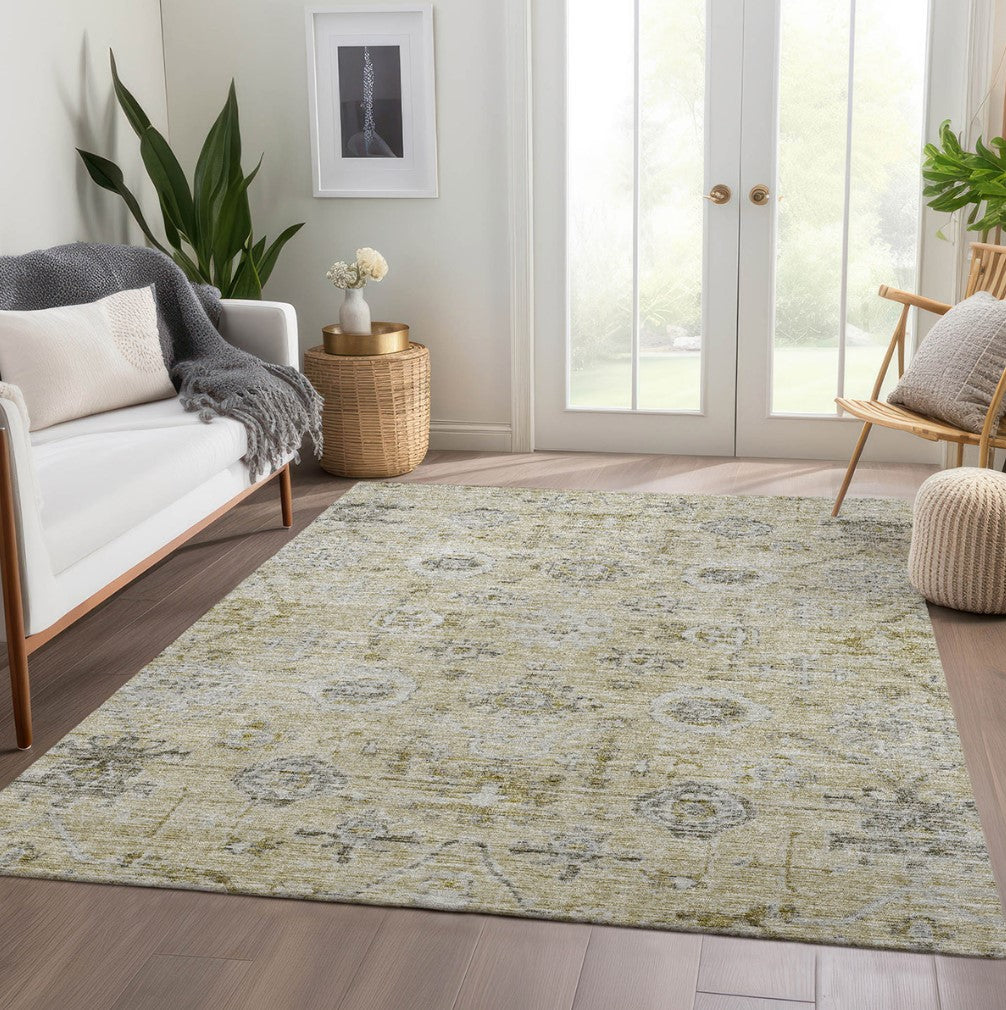Solace Transitional Rug With Non-Skid Backing -Beige