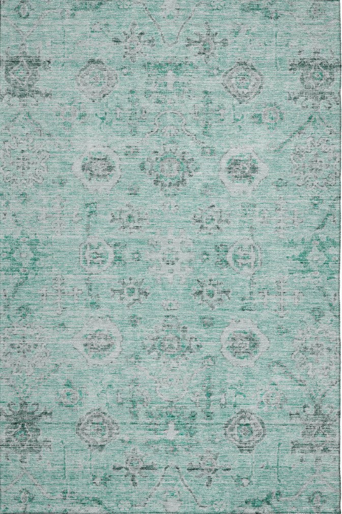 Solace Transitional Rug With Non-Skid Backing -Teal
