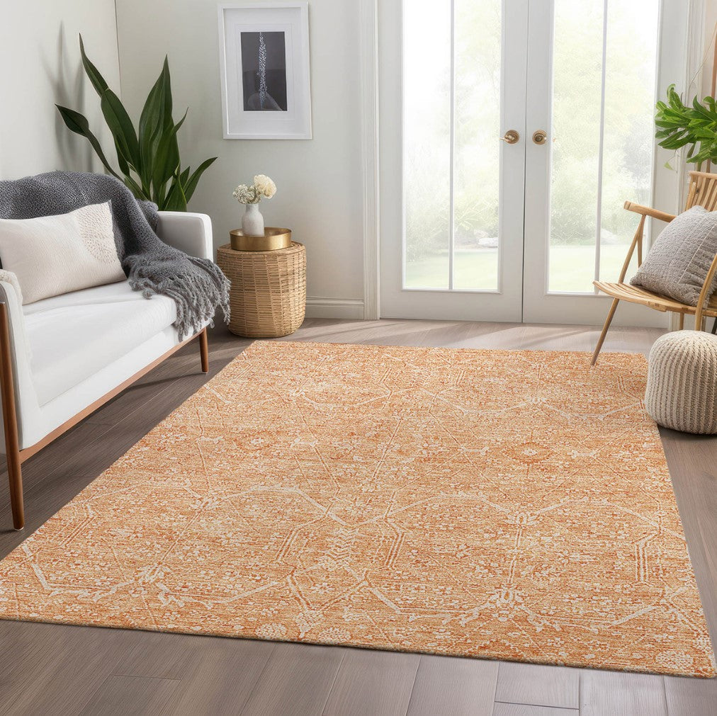 Solace Transitional Rug With Non-Skid Backing - Salmon
