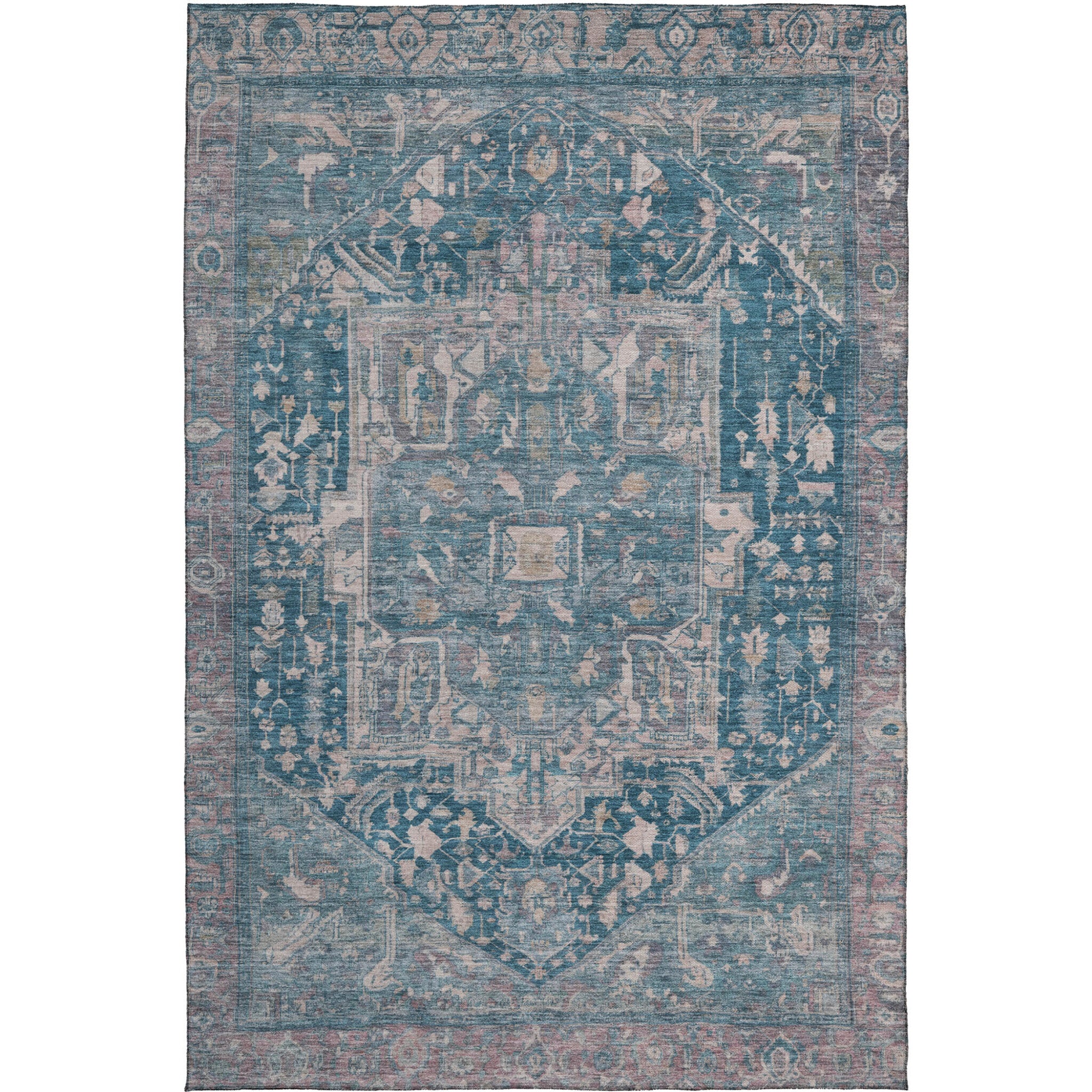Solace Fabulous Microfiber Rug With Non-Skid Backing -  Blue